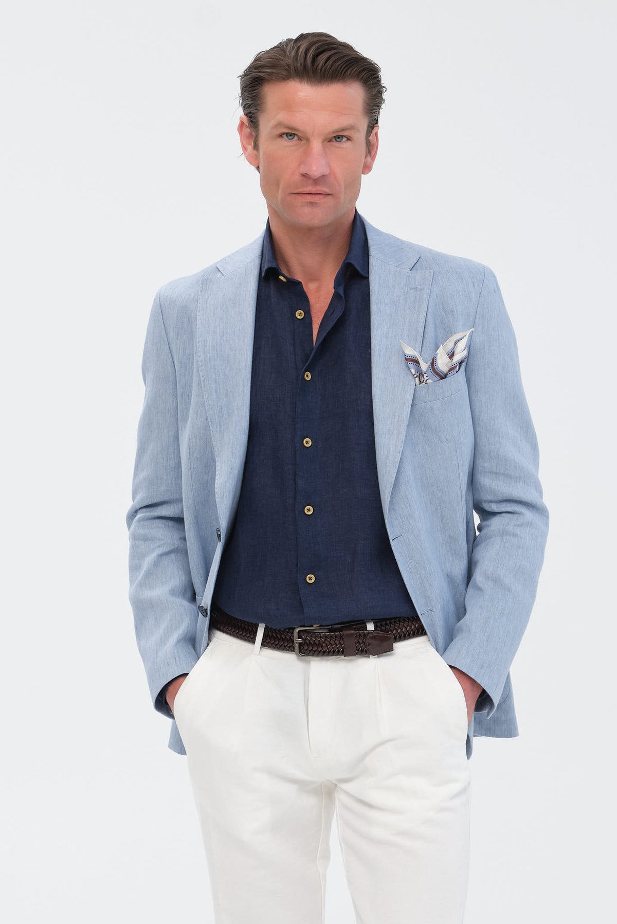 ΑΝΔΡΙΙΚΟ ΣΙΕΛ ΣΑΚΑΚΙ PORTOBELLO'S SLIM FIT ΣΕ ΥΦΑΣΜΑ LEOMASTER