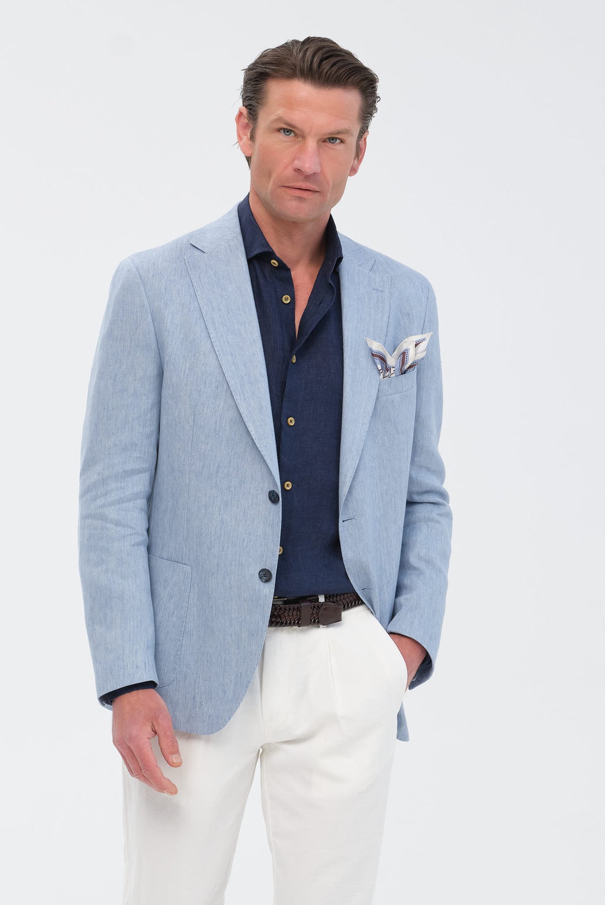 ΑΝΔΡΙΙΚΟ ΣΙΕΛ ΣΑΚΑΚΙ PORTOBELLO'S SLIM FIT ΣΕ ΥΦΑΣΜΑ LEOMASTER