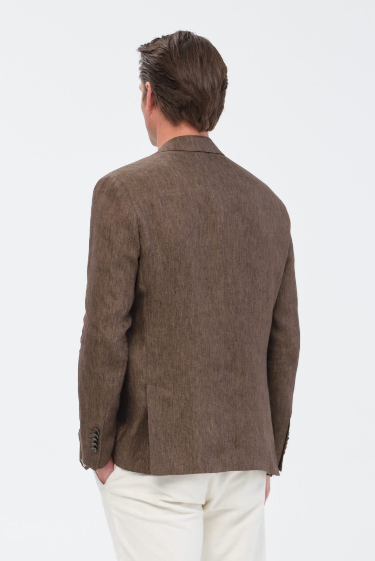 ΑΝΔΡΙΚΟ ΛΙΝΟ ΚΑΦΕ ΣΑΚΑΚΙ PORTOBELLO'S SLIM FIT ΣΕ ΥΦΑΣΜΑ LEOMASTER