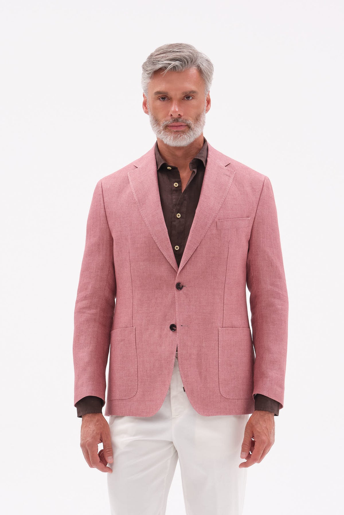 ΑΝΔΡΙΚΟ ΛΙΝΟ ΣΑΚΑΚΙ PORTOBELLO'S ΣΕ ΡΟΖ ΧΡΩΜΑ SLIM FIT