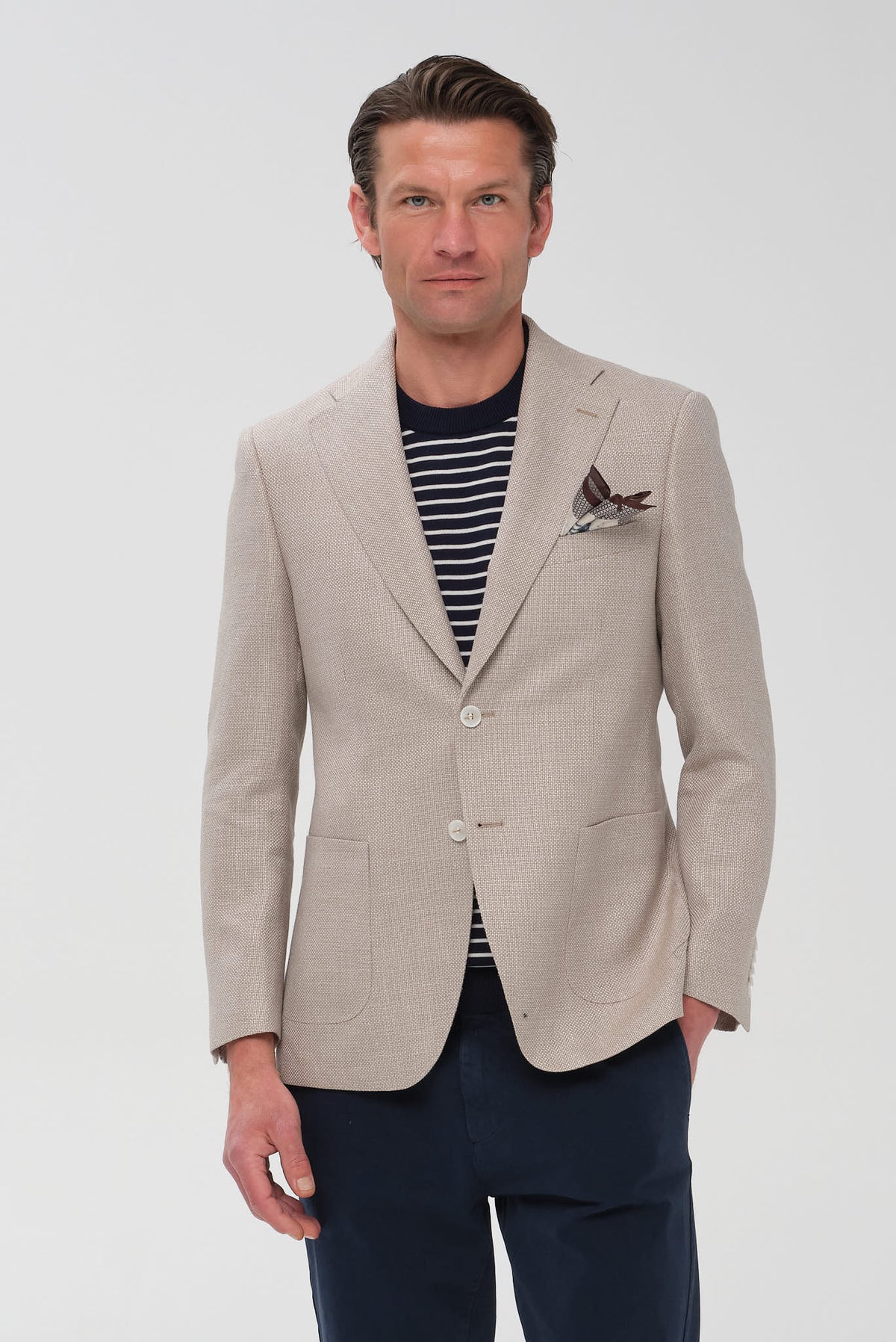 ΑΝΔΡΙΚΟ ΛΙΝΟΒΑΜΒΑΚΟ ΜΠΕΖ ΣΚΟΥΡΟ ΣΑΚΑΚΙ PORTOBELLO'S SLIM FIT