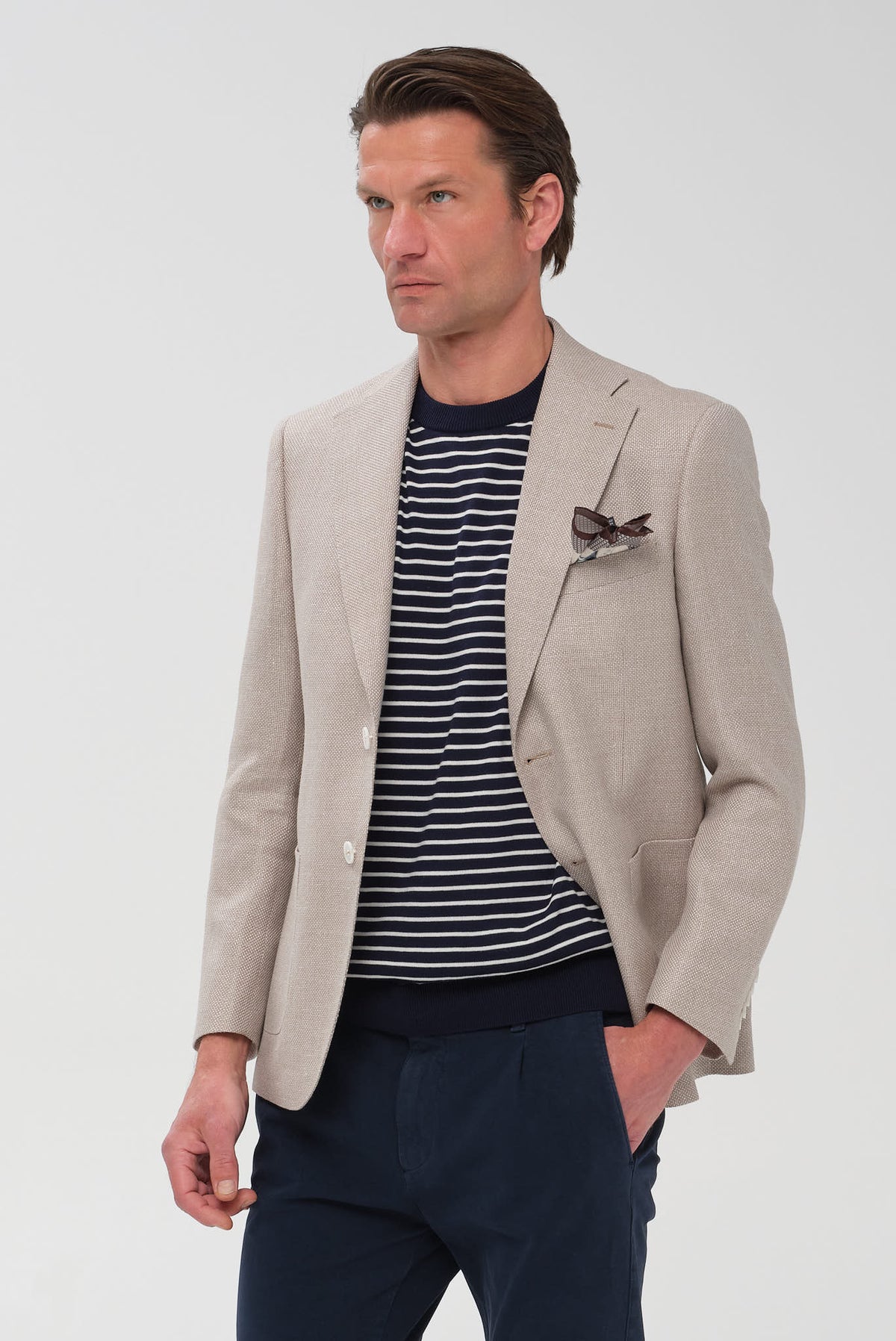 ΑΝΔΡΙΚΟ ΛΙΝΟΒΑΜΒΑΚΟ ΜΠΕΖ ΣΚΟΥΡΟ ΣΑΚΑΚΙ PORTOBELLO'S SLIM FIT