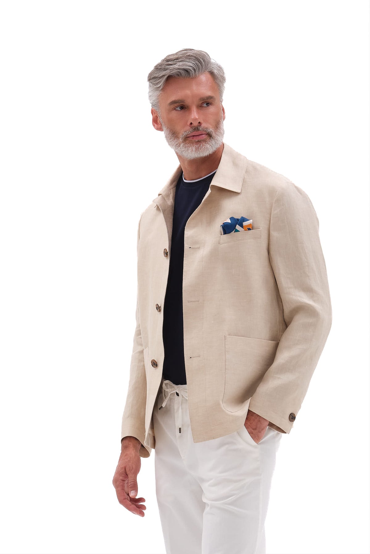 ΑΝΔΡΙΚΟ ΛΙΝΟ ΜΠΕΖ ΣΑΚΑΚΙ PORTOBELLO'S REGULAR FIT ΣΕ ΥΦΑΣΜΑ SONDRIO