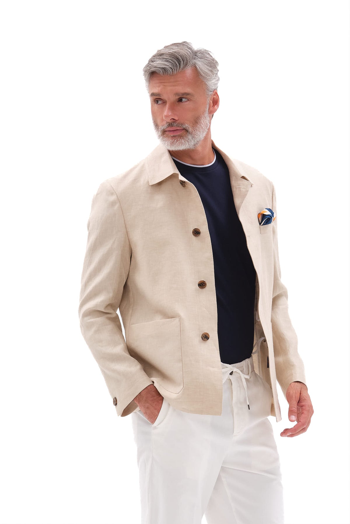 ΑΝΔΡΙΚΟ ΛΙΝΟ ΜΠΕΖ ΣΑΚΑΚΙ PORTOBELLO'S REGULAR FIT ΣΕ ΥΦΑΣΜΑ SONDRIO