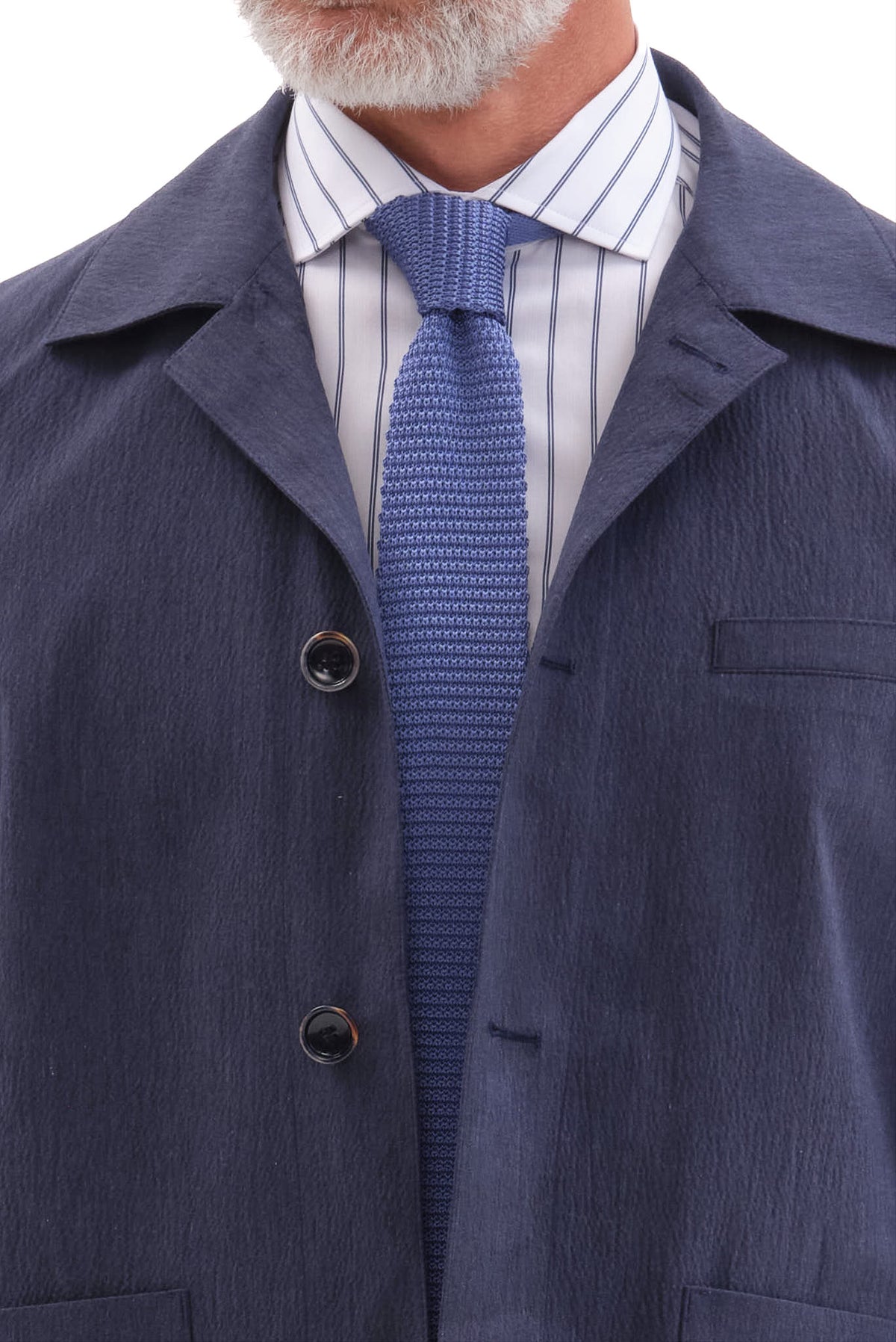 ΑΝΔΡΙΚΟ SEERSUCKER ΜΠΛΕ ΣΑΚΑΚΙ PORTOBELLO'S REGULAR FIT  ΣΕ ΥΦΑΣΜΑ SONDRIO