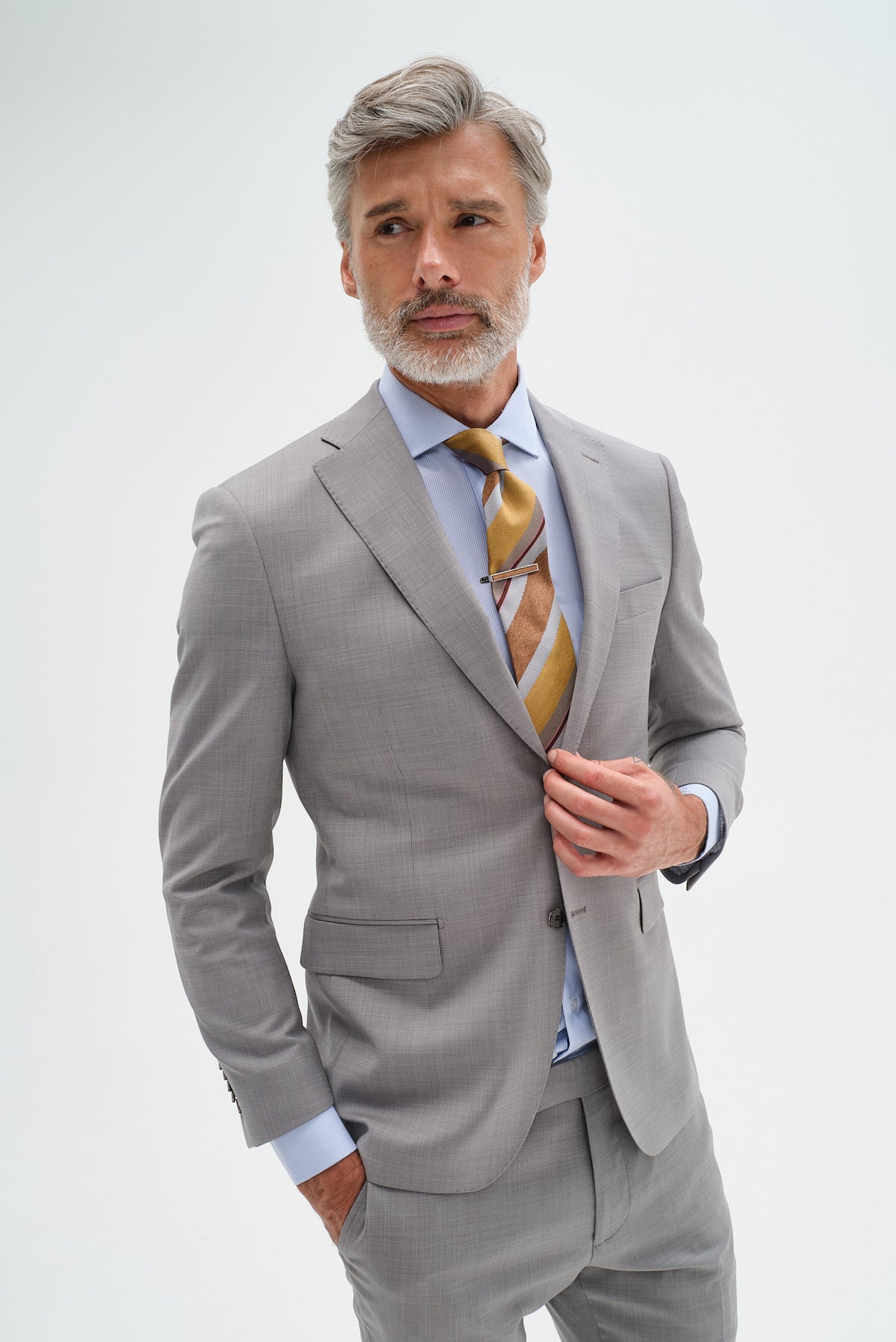 ΑΝΔΡΙΚΟ ΑΝΟΙΚΤΟ ΓΚΡΙ ΚΟΣΤΟΥΜΙ PORTOBELLO'S SLIM FIT