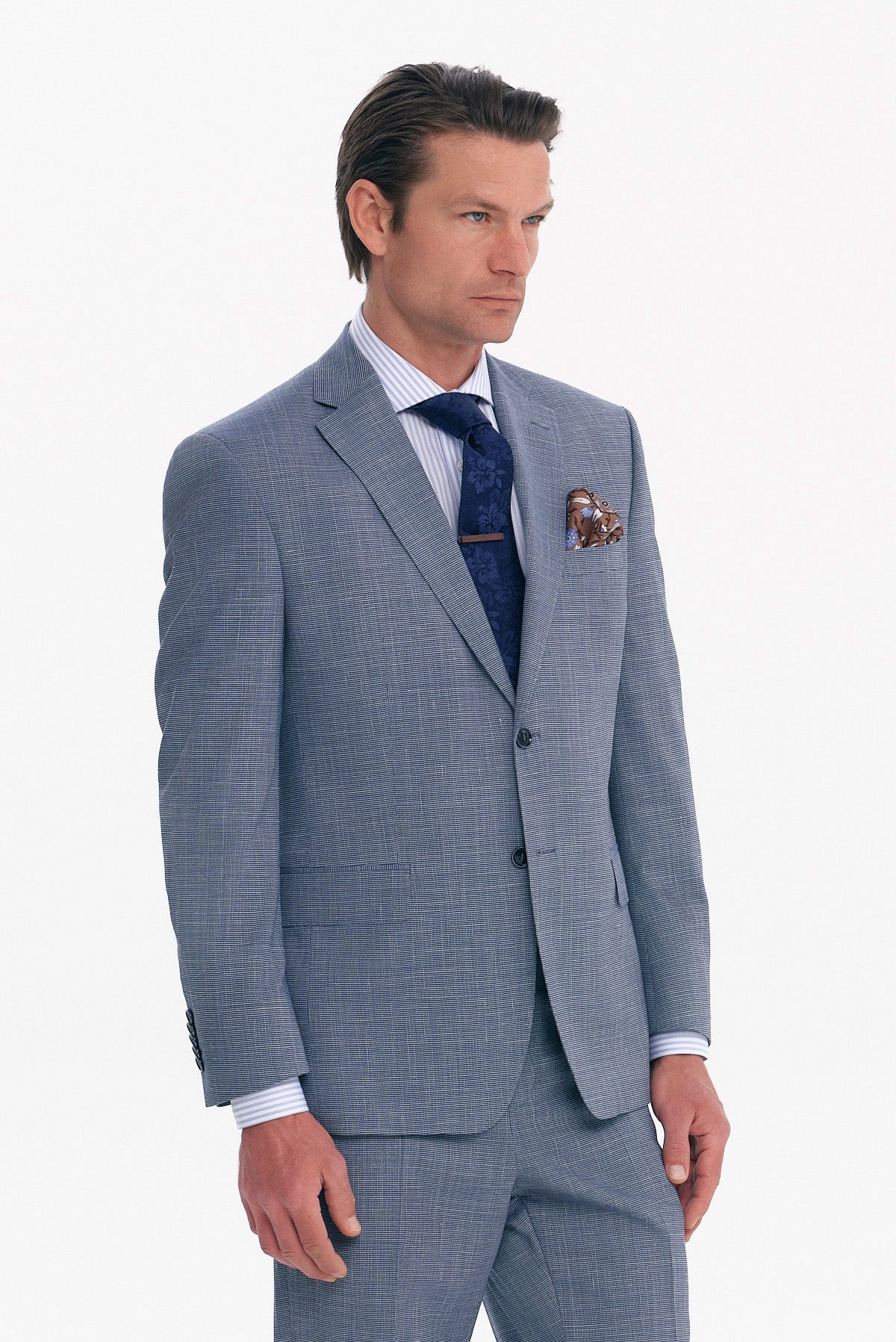 ΑΝΔΡΙΚΟ ΣΙΕΛ ΚΟΣΤΟΥΜΙ SLIM FIT PORTOBELLO'S ΑΠΟ ΜΑΛΛΙ ΜΕΤΑΞΙ ΚΑΙ ΛΙΝΟ
