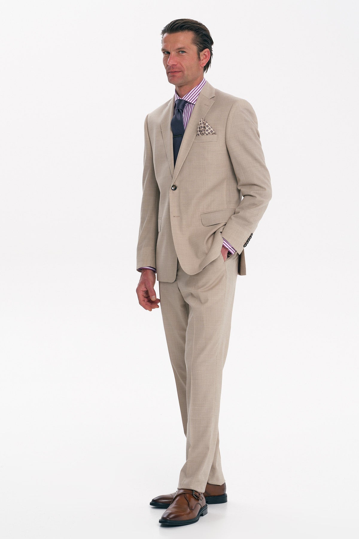 ΑΝΔΡΙΚΟ ΜΠΕΖ ΣΚΟΥΡΟ ΚΟΣΤΟΥΜΙ SLIM FIT PORTOBELLO'S