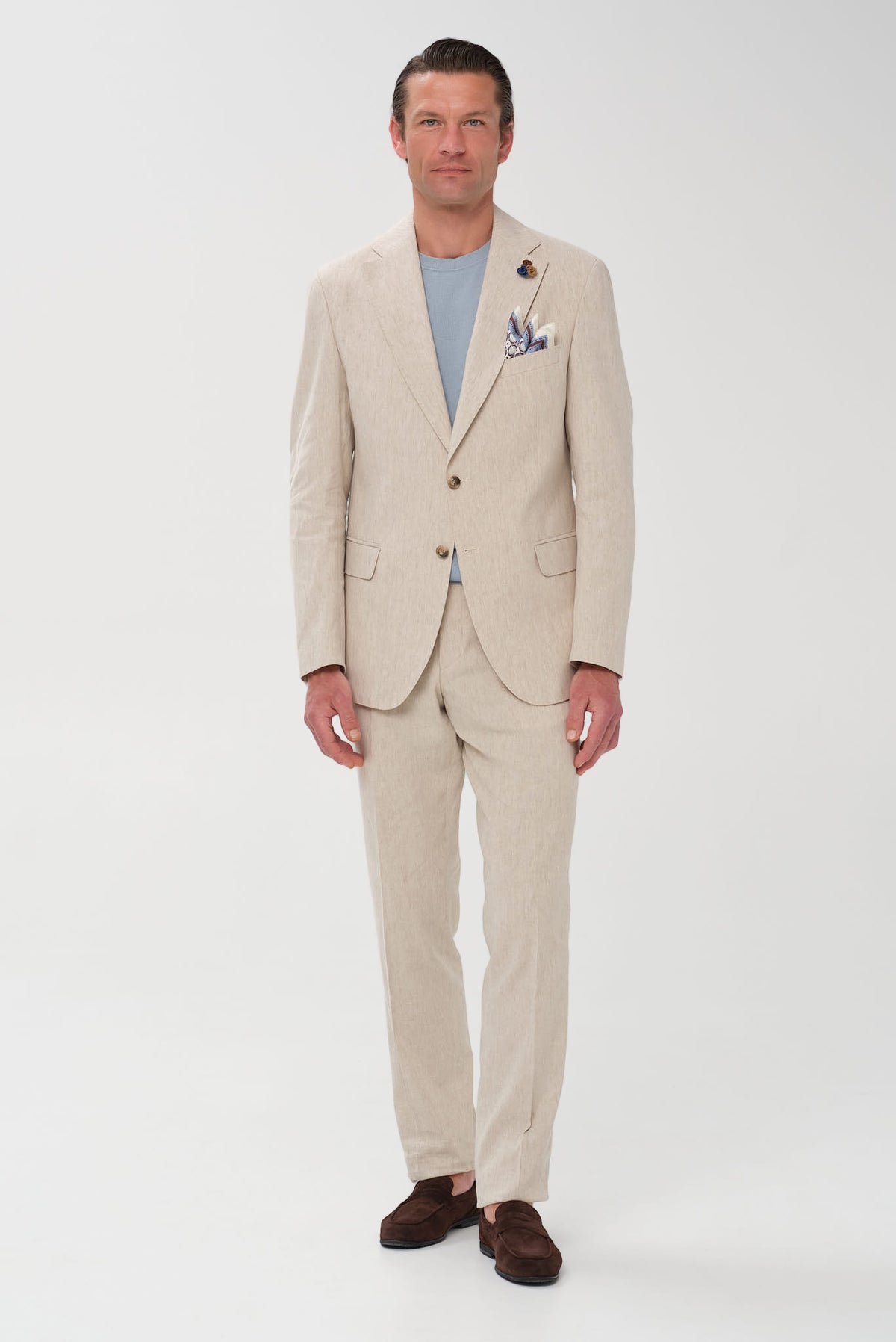 ΑΝΔΡΙΚΟ ΜΠΕΖ ΣΚΟΥΡΟ ΚΟΣΤΟΥΜΙ PORTOBELLO'S SLIM FIT ΣE ΥΦΑΣΜΑ LEOMASTER