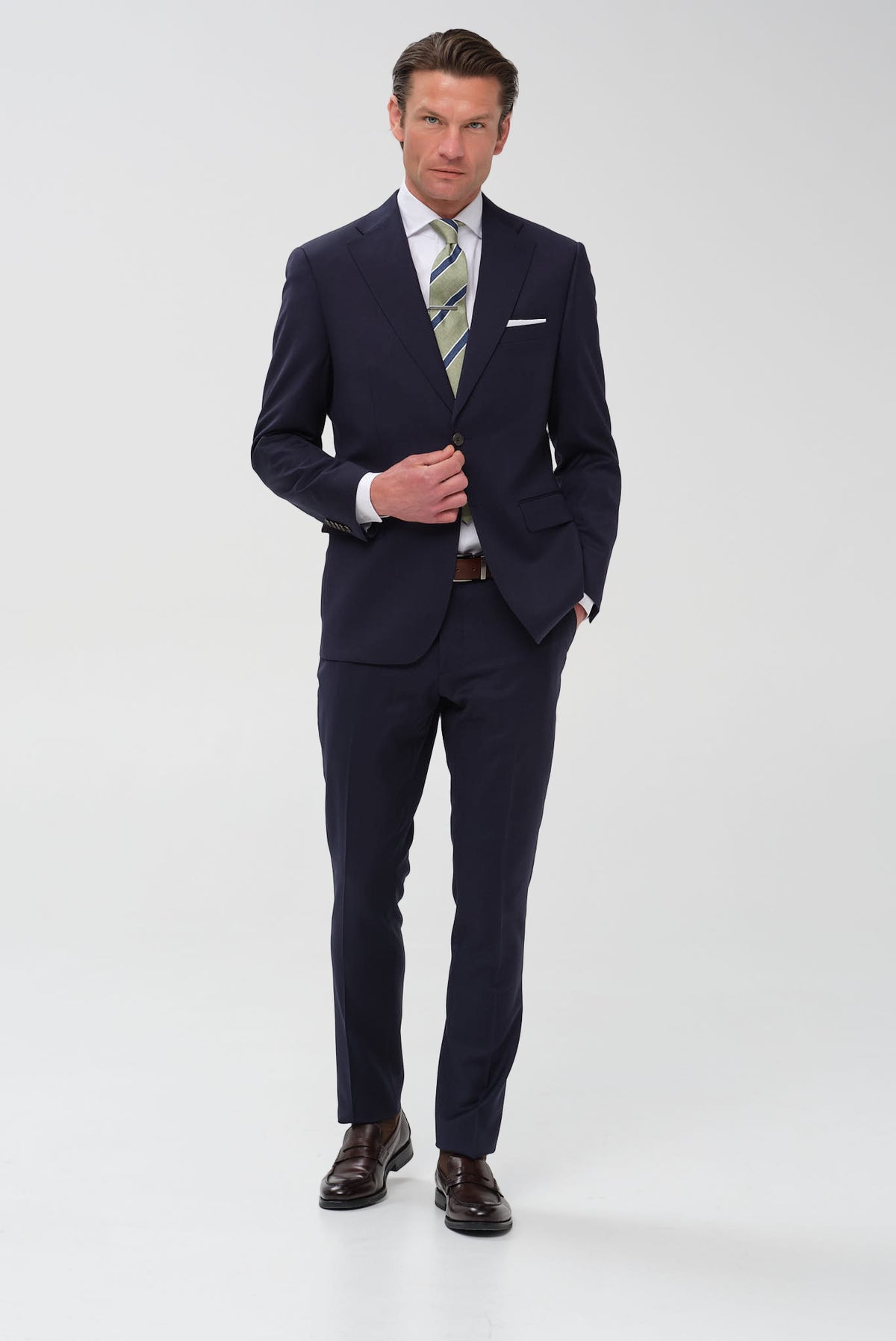 ΑΝΔΡΙΚΟ ΜΠΛΕ ΜΑΛΛΙΝΟ ΚΟΣΤΟΥΜΙ PORTOBELLO'S SLIM FIT SUPER 120