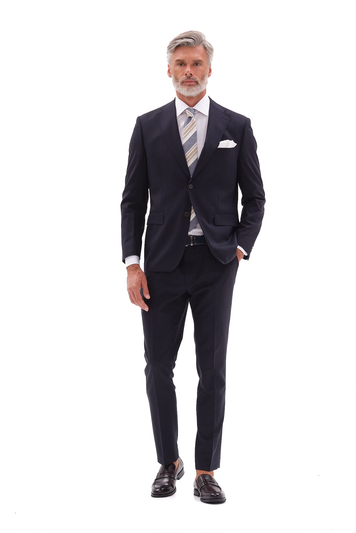 ΑΝΔΡΙΚΟ ΜΑΛΛΙΝΟ ΚΟΣΤΟΥΜΙ PORTOBELLO'S ΣΕ ΜΠΛΕ ΧΡΩΜΑ SLIM FIT