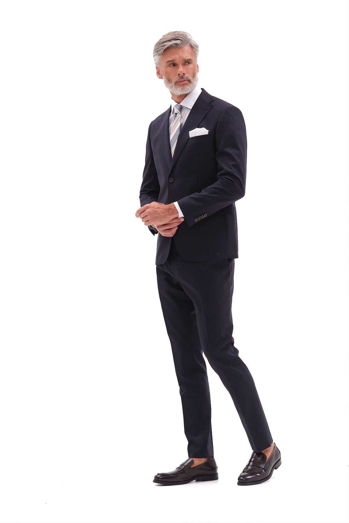 ΑΝΔΡΙΚΟ ΜΑΛΛΙΝΟ ΚΟΣΤΟΥΜΙ PORTOBELLO'S ΣΕ ΜΠΛΕ ΧΡΩΜΑ SLIM FIT