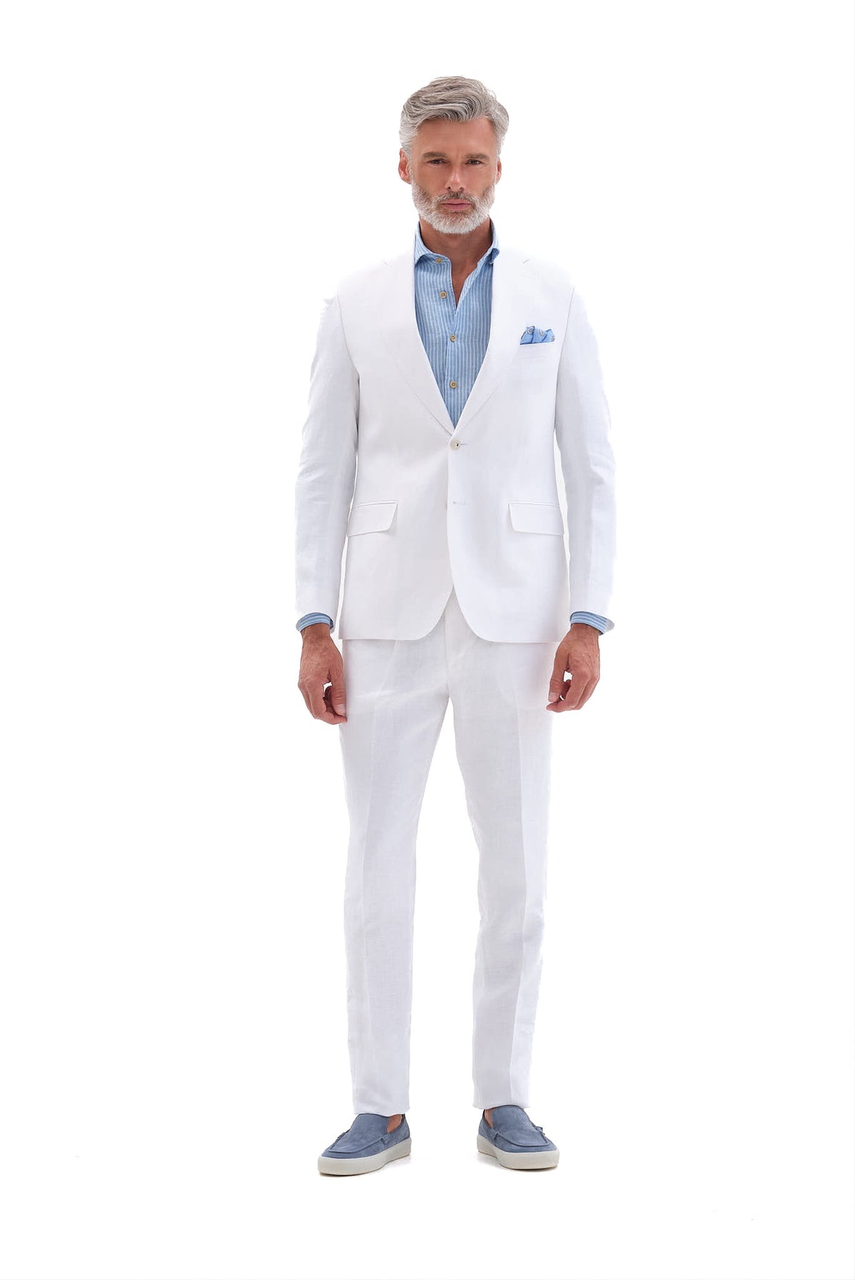 ΑΝΔΡΙΚΟ ΛΙΝΟ ΛΕΥΚΟ ΚΟΣΤΟΥΜΙ PORTOBELLO'S  FORMAL FIT