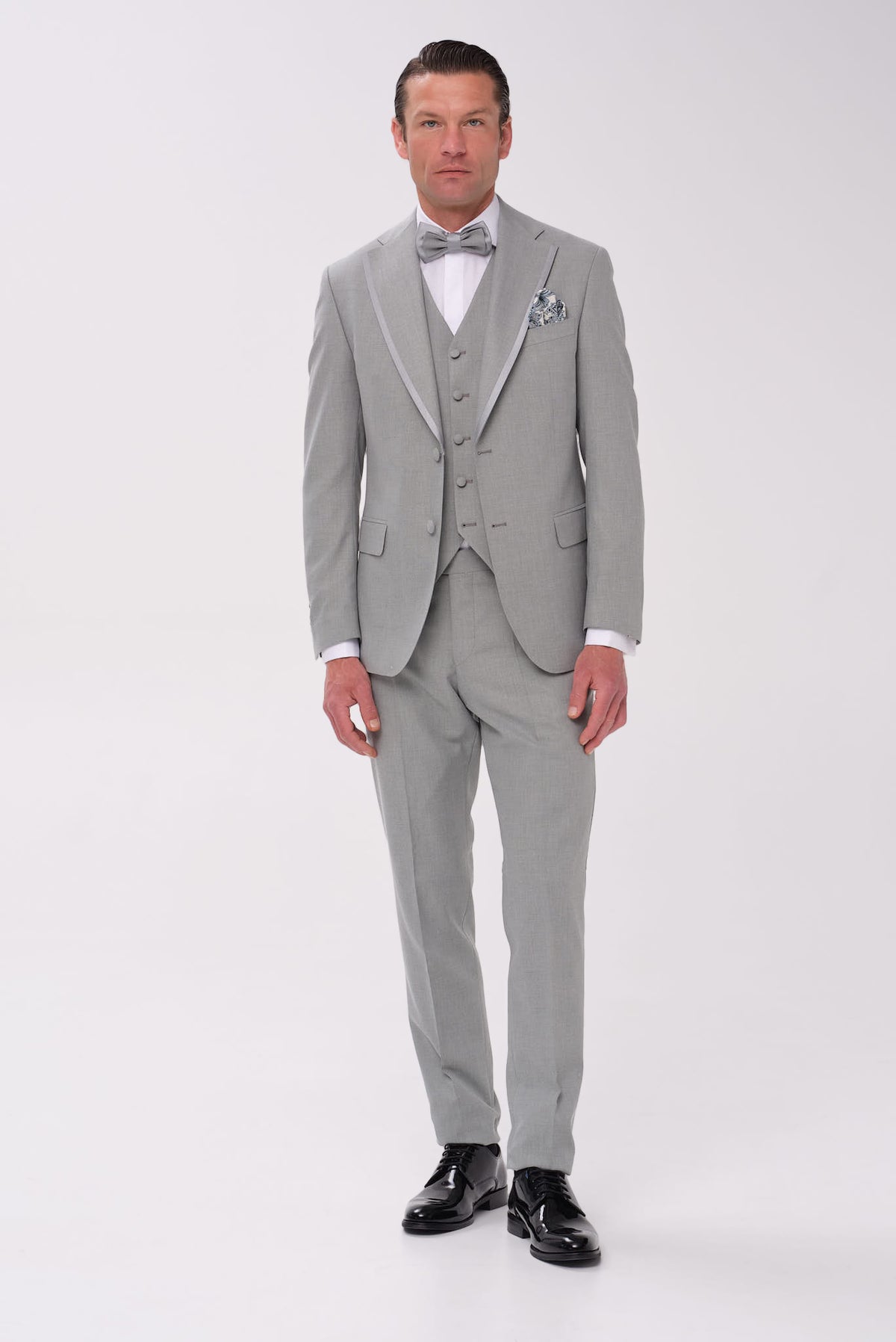 ΑΝΔΡΙΚΟ ΓΑΜΠΡΙΑΚΤΙΚΟ ΚΟΣΤΟΥΜΙ PORTOBELLO'S SLIM FIT ΣΕ ΧΡΩΜΑ ΜΕΝΤΑΣ
