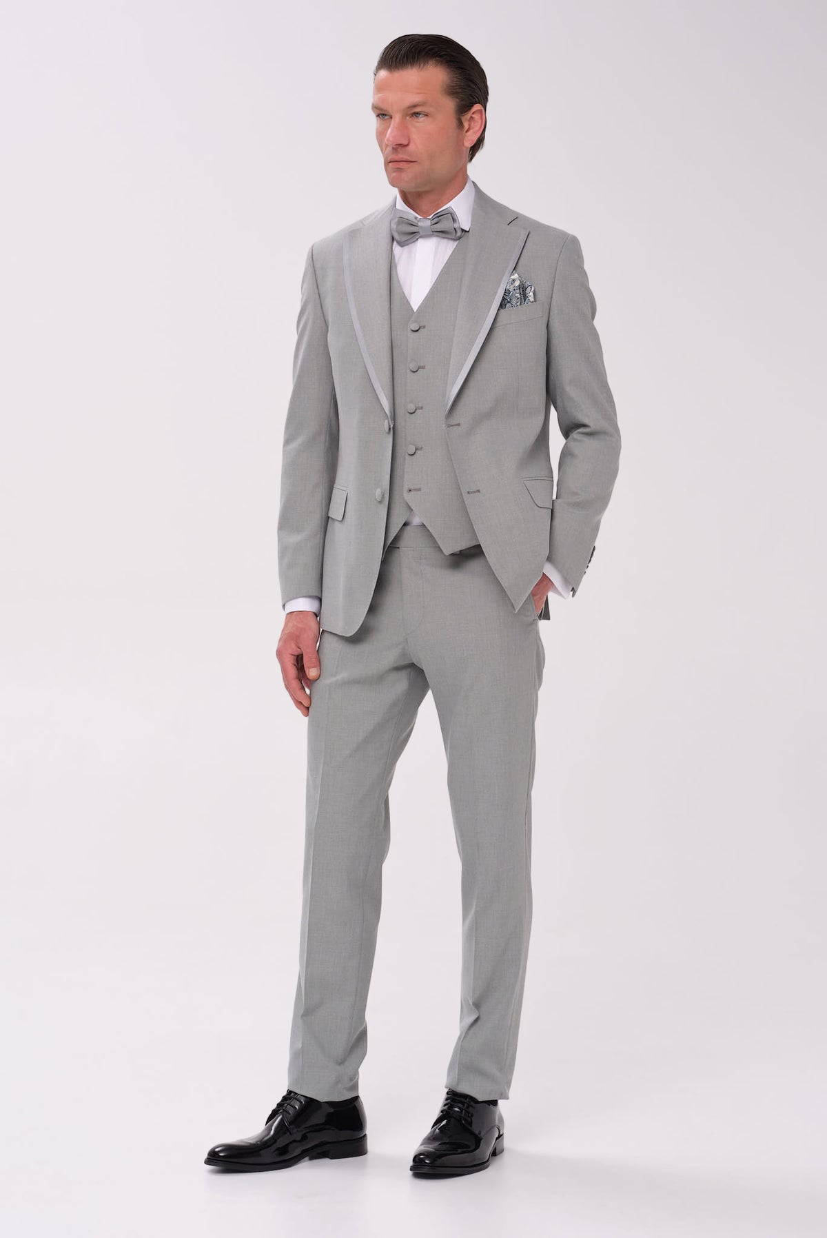 ΑΝΔΡΙΚΟ ΓΑΜΠΡΙΑΚΤΙΚΟ ΚΟΣΤΟΥΜΙ PORTOBELLO'S SLIM FIT ΣΕ ΧΡΩΜΑ ΜΕΝΤΑΣ