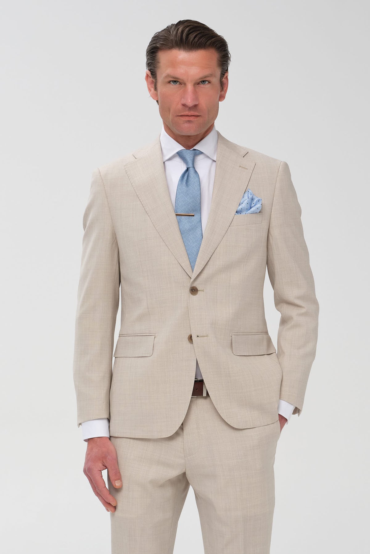 ΑΝΔΡΙΚΟ ΜΠΕΖ ΣΚΟΥΡΟ ΜΑΛΛΙΝΟ ΚΟΣΤΟΥΜΙ PORTOBELLO'S SLIM FIT SUPER 100