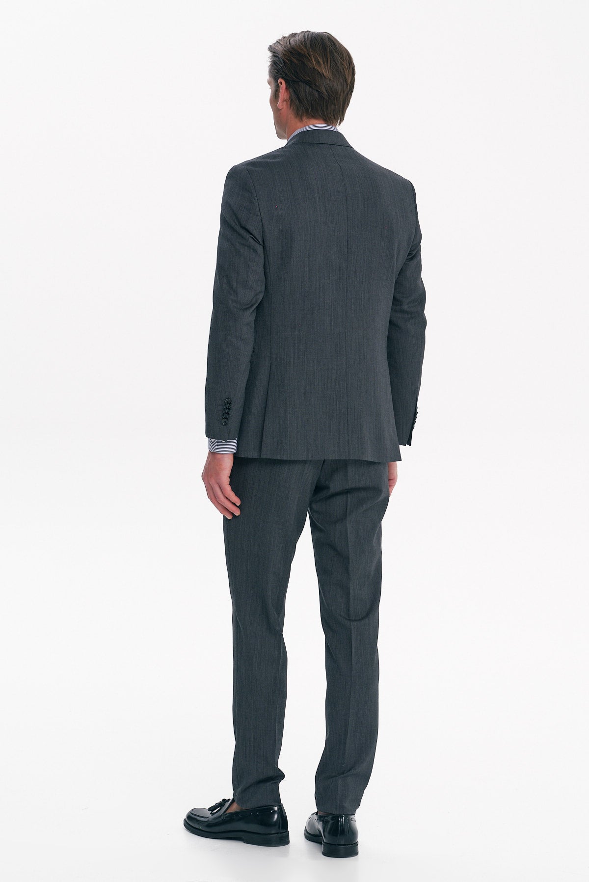 ΑΝΔΡΙΚΟ ΓΚΡΙ ΣΚΟΥΡΟ ΚΟΣΤΟΥΜΙ SLIM FIT ΣΕ ΥΦΑΣΜΑ MARZOTTO SUPER 150'S PORTOBELLO'S
