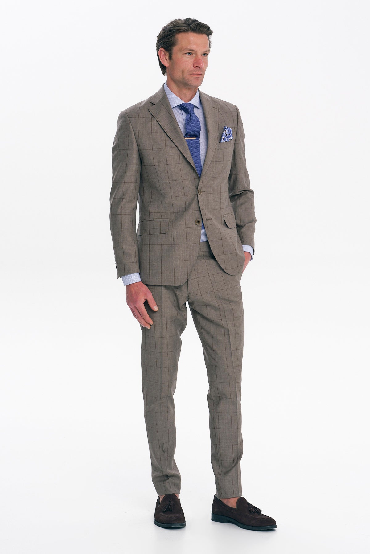 ΑΝΔΡΙΚΟ ΚΑΦΕ WINDOWPANE ΚΟΣΤΟΥΜΙ SLIM FIT PORTOBELLO'S