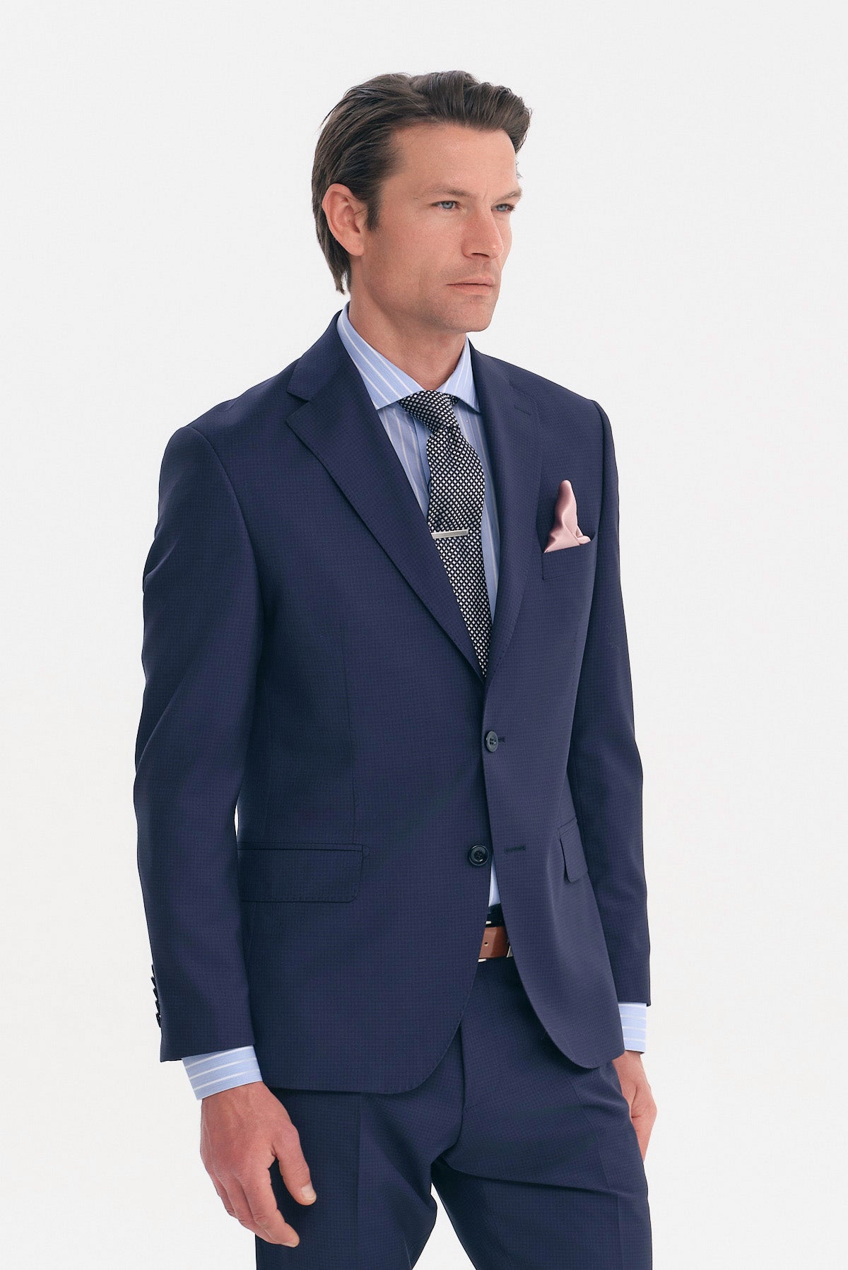 ΑΝΔΡΙΚΟ ΜΠΛΕ ΚΟΣΤΟΥΜΙ SLIM FIT PORTOBELLO'S ΣΕ ΥΦΑΣΜΑ REDA