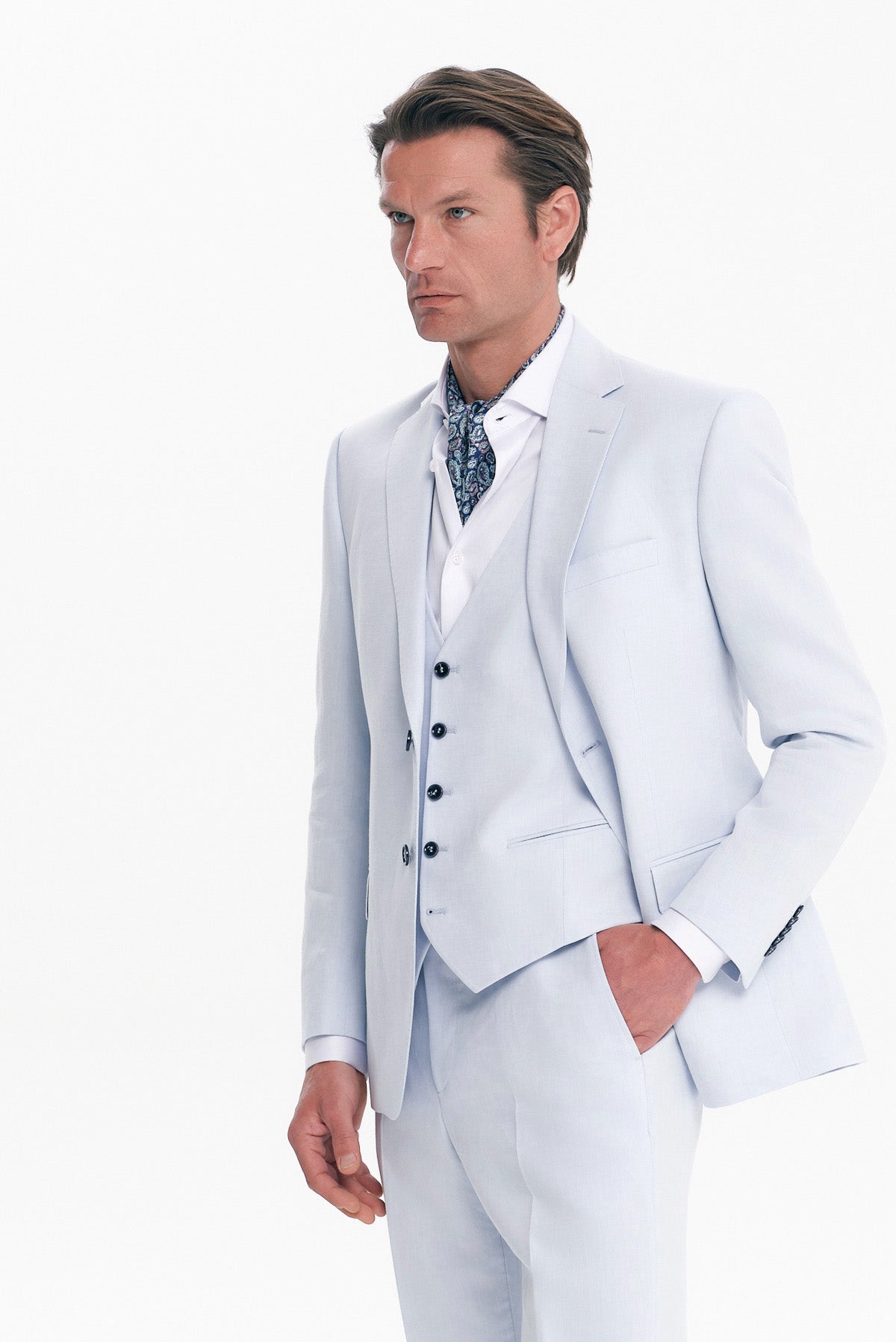 ΑΝΔΡΙΚΟ ΣΙΕΛ ΑΝΟΙΚΤΟ ΚΟΣΤΟΥΜΙ ΛΙΝΟ SLIM FIT PORTOBELLO'S