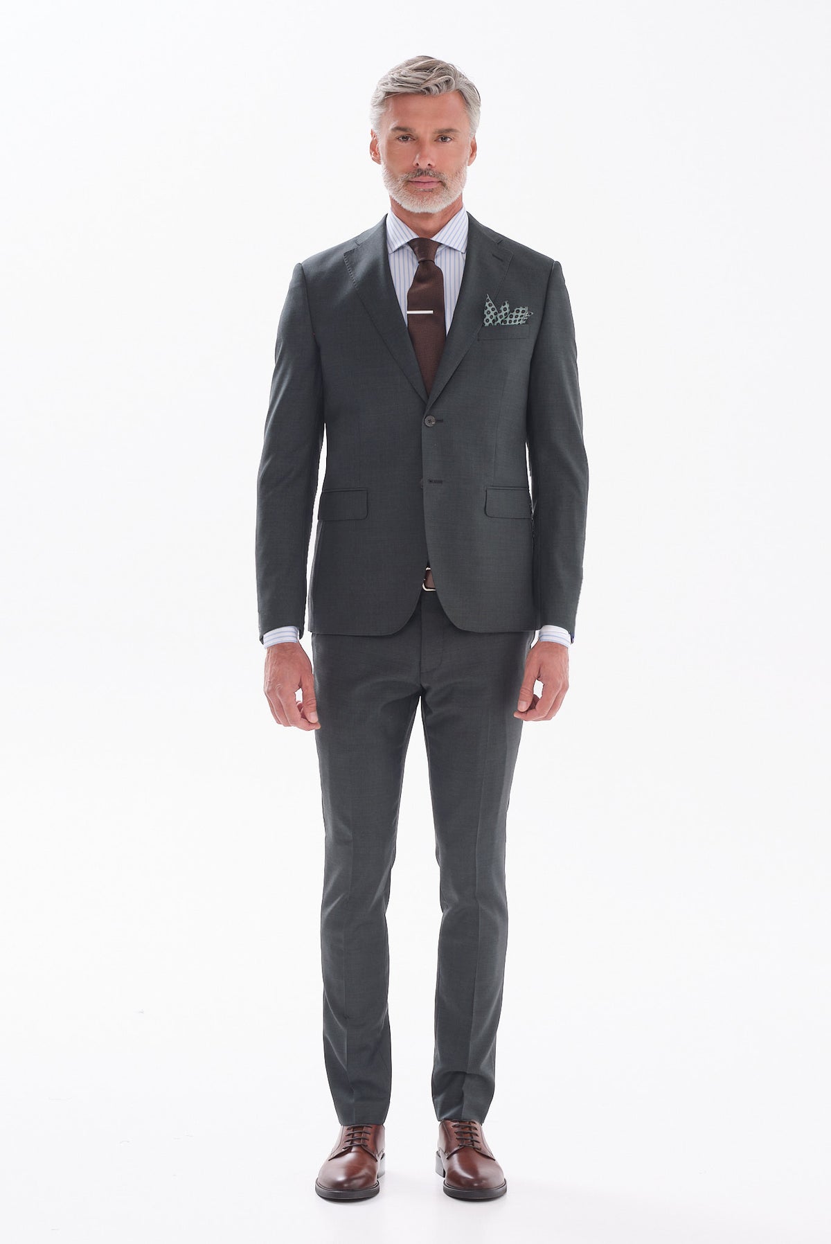 ΑΝΔΡΙΚΟ ΜΑΛΛΙΝΟ ΚΟΣΤΟΥΜΙ PORTOBELLO'S SLIM FIT ΣΕ ΛΑΔΙ ΧΡΩΜΑ