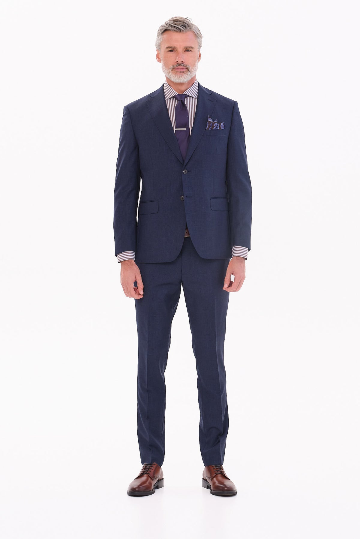 ΑΝΔΡΙΚΟ ΜΠΛΕ ΜΑΛΛΙΝΟ ΚΟΣΤΟΥΜΙ PORTOBELLO'S SLIM FIT