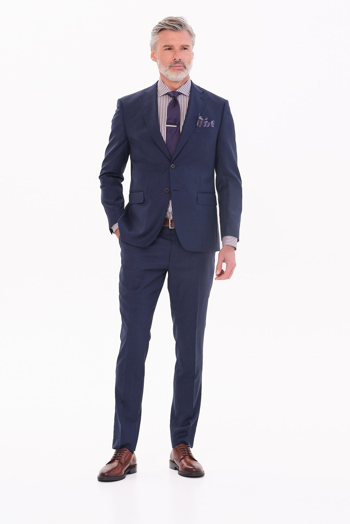 ΑΝΔΡΙΚΟ ΜΠΛΕ ΜΑΛΛΙΝΟ ΚΟΣΤΟΥΜΙ PORTOBELLO'S SLIM FIT