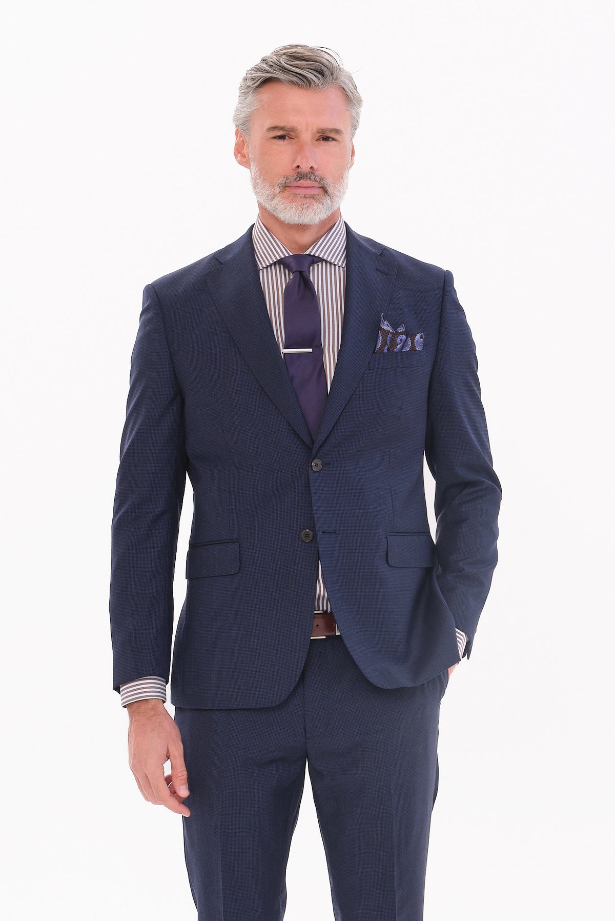 ΑΝΔΡΙΚΟ ΜΠΛΕ ΜΑΛΛΙΝΟ ΚΟΣΤΟΥΜΙ PORTOBELLO'S SLIM FIT