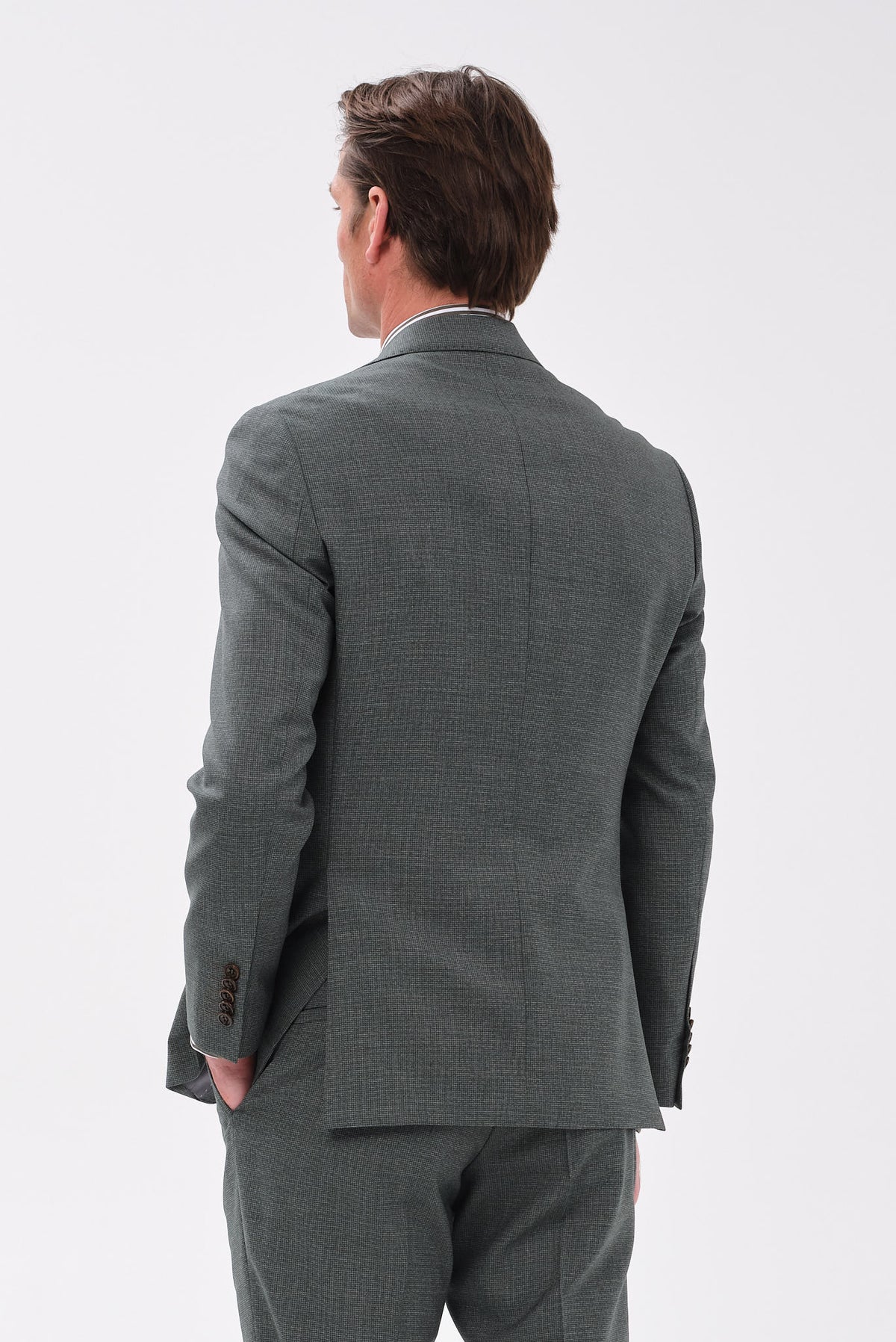 ΑΝΔΡΙΚΟ ΠΡΑΣΙΝΟ ΜΑΛΛΙΝΟ ΚΟΣΤΟΥΜΙ PORTOBELLO'S SLIM FIT ΣΕ ΥΦΑΣΜΑ MARZOTTO