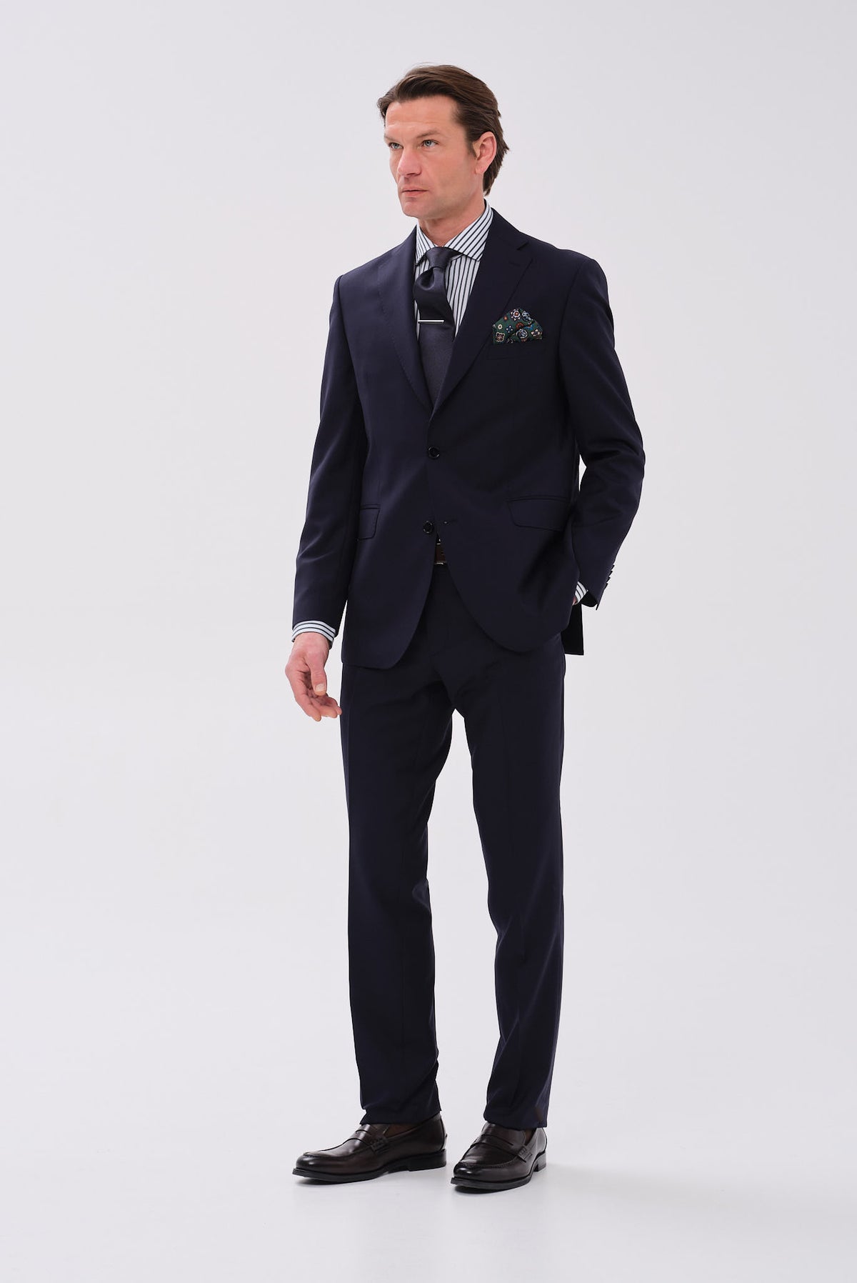ΑΝΔΡΙΚΟ ΜΠΛΕ ΜΑΛΛΙΝΟ ΚΟΣΤΟΥΜΙ PORTOBELLO'S REGULAR FIT ΣΕ ΥΦΑΣΜΑ VITALE BARBERIS CANONICO