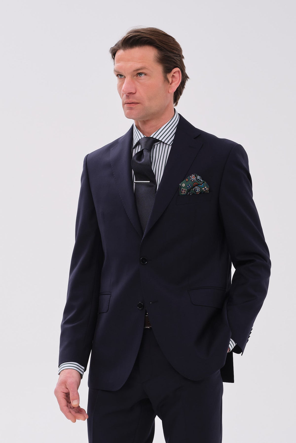 ΑΝΔΡΙΚΟ ΜΠΛΕ ΜΑΛΛΙΝΟ ΚΟΣΤΟΥΜΙ PORTOBELLO'S REGULAR FIT ΣΕ ΥΦΑΣΜΑ VITALE BARBERIS CANONICO