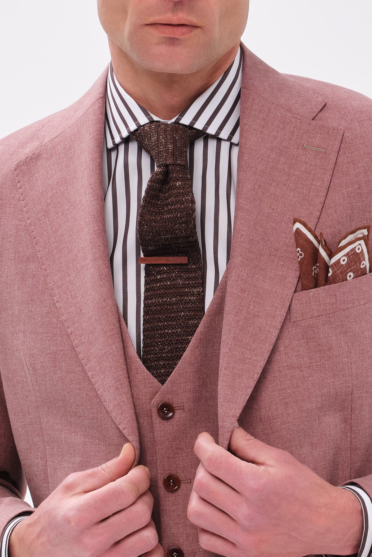 ΑΝΔΡΙΚΟ ΡOZ ΚΟΣΤΟΥΜΙ PORTOBELLO'S REGULAR FIT ΣΕ ΥΦΑΣΜΑ VITALE BARBERIS CANONICO