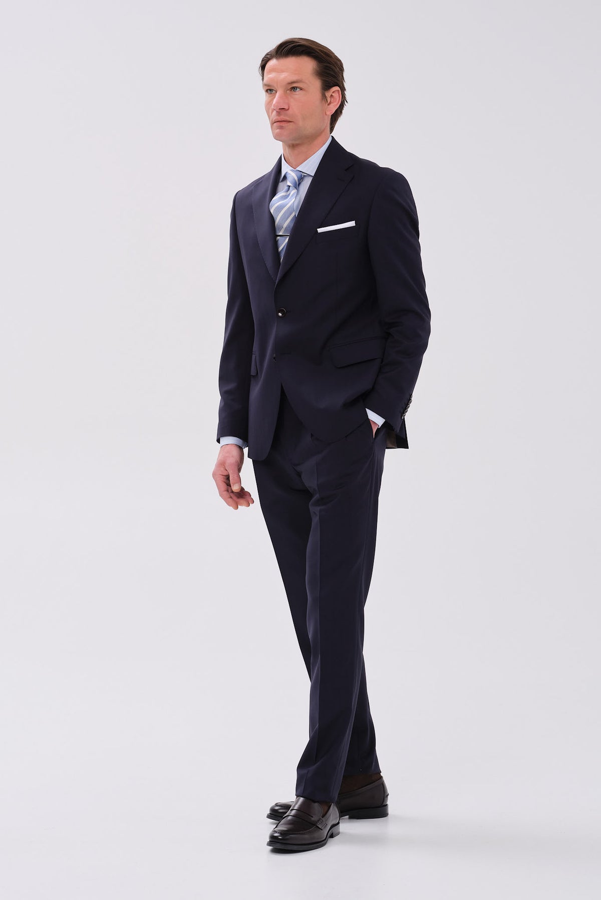 ΑΝΔΡΙΚΟ ΜΠΛΕ ΚΟΣΤΟΥΜΙ PORTOBELLO'S FORMAL FIT ΣΕ ΥΦΑΣΜΑ LANIFISIO ROGNA
