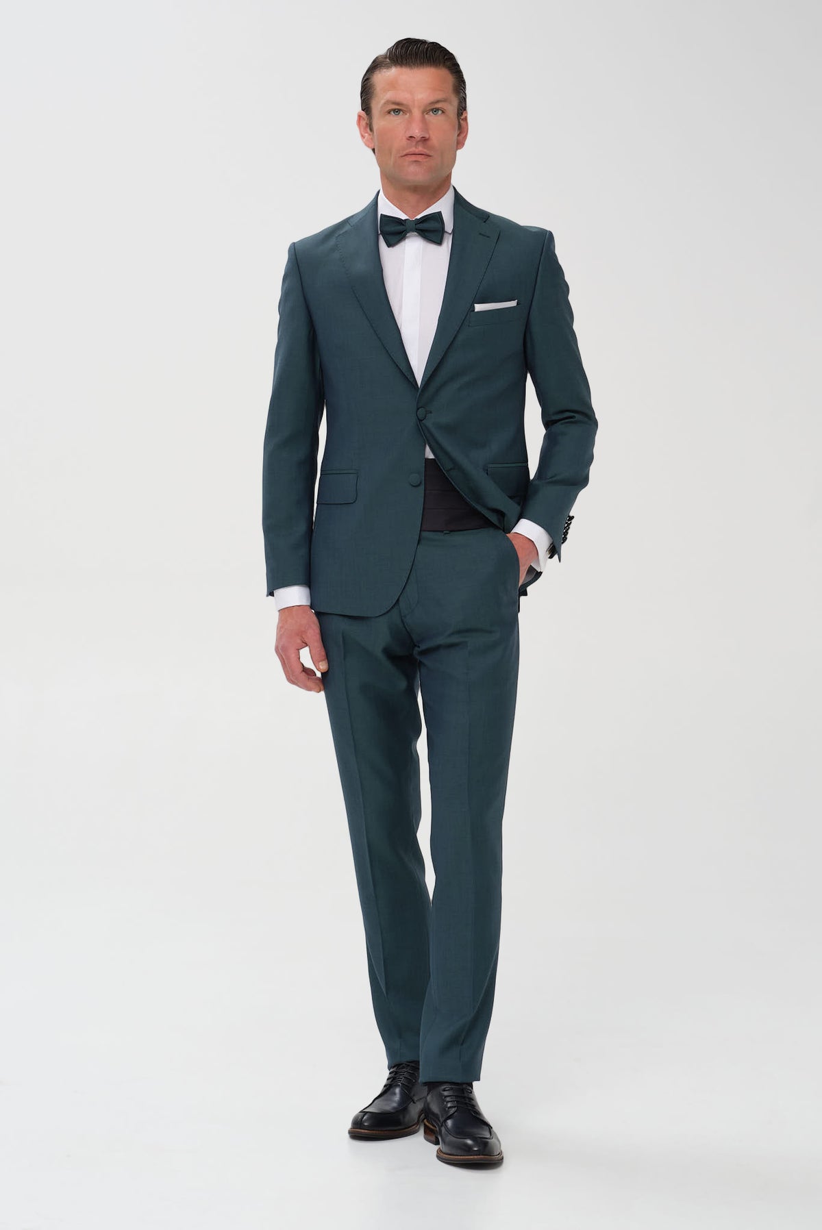 ΑΝΔΡΙΚΟ ΠΡΑΣΙΝΟ ΓΑΜΠΡΙΑΤΙΚΟ ΚΟΣΤΟΥΜΙ PORTOBELLO'S SLIM FIT ΣΕ ΥΦΑΣΜΑ ZIGNONE SUPER 120