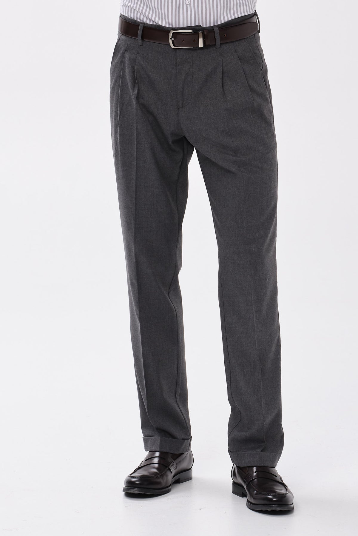 ΑΝΔΡΙΚΟ ΣΚΟΥΡΟ ΓΚΡΙ CHINOS ΠΑΝΤΕΛΟΝΙ PORTOBELLO'S MODERN FIT ΜΕ ΔΙΠΛΗ ΠΙΕΤΑ