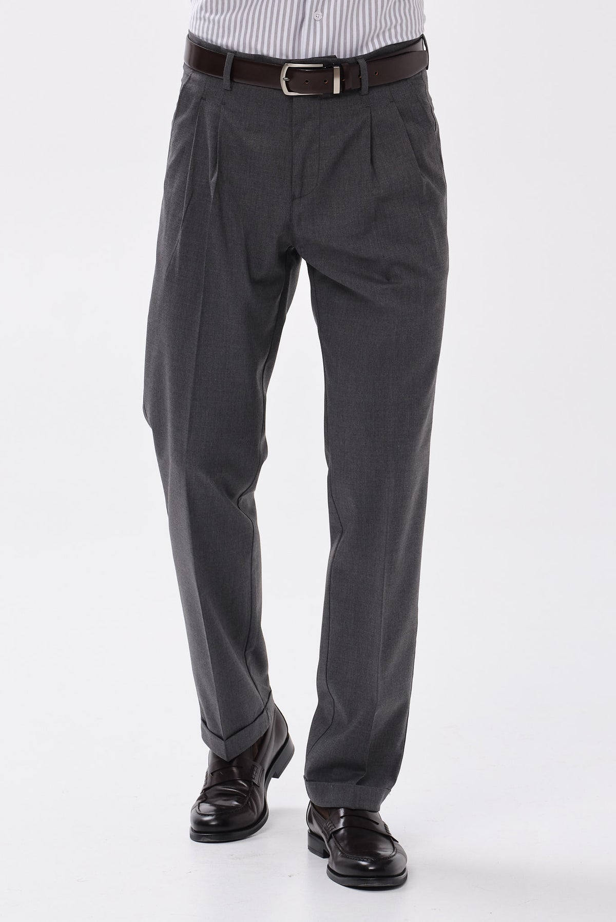 ΑΝΔΡΙΚΟ ΣΚΟΥΡΟ ΓΚΡΙ CHINOS ΠΑΝΤΕΛΟΝΙ PORTOBELLO'S MODERN FIT ΜΕ ΔΙΠΛΗ ΠΙΕΤΑ