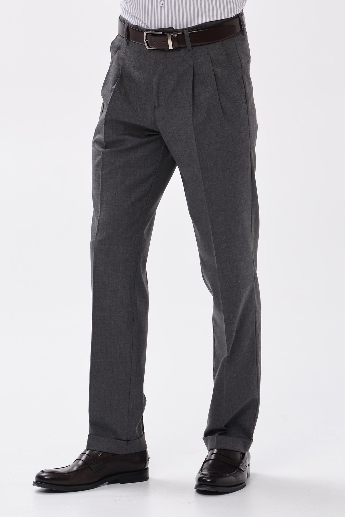 ΑΝΔΡΙΚΟ ΣΚΟΥΡΟ ΓΚΡΙ CHINOS ΠΑΝΤΕΛΟΝΙ PORTOBELLO'S MODERN FIT ΜΕ ΔΙΠΛΗ ΠΙΕΤΑ