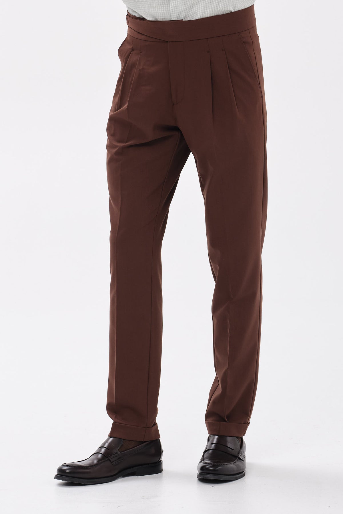 ΑΝΔΡΙΚΟ ΚΑΦΕ CHINOS ΠΑΝΤΕΛΟΝΙ PORTOBELLO'S MODERN FIT ΜΕ ΔΙΠΛΗ ΠΙΕΤΑ