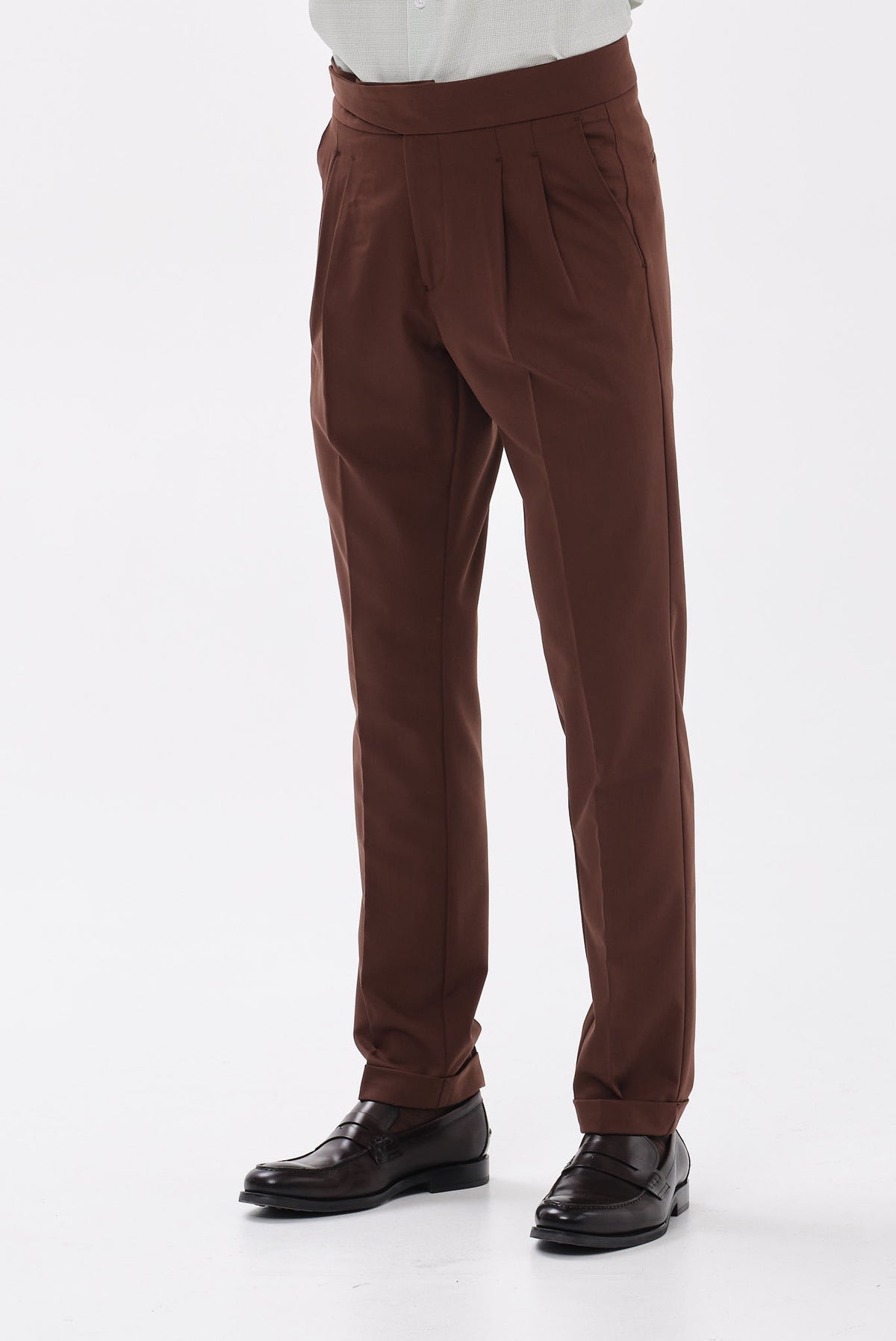 ΑΝΔΡΙΚΟ ΚΑΦΕ CHINOS ΠΑΝΤΕΛΟΝΙ PORTOBELLO'S MODERN FIT ΜΕ ΔΙΠΛΗ ΠΙΕΤΑ