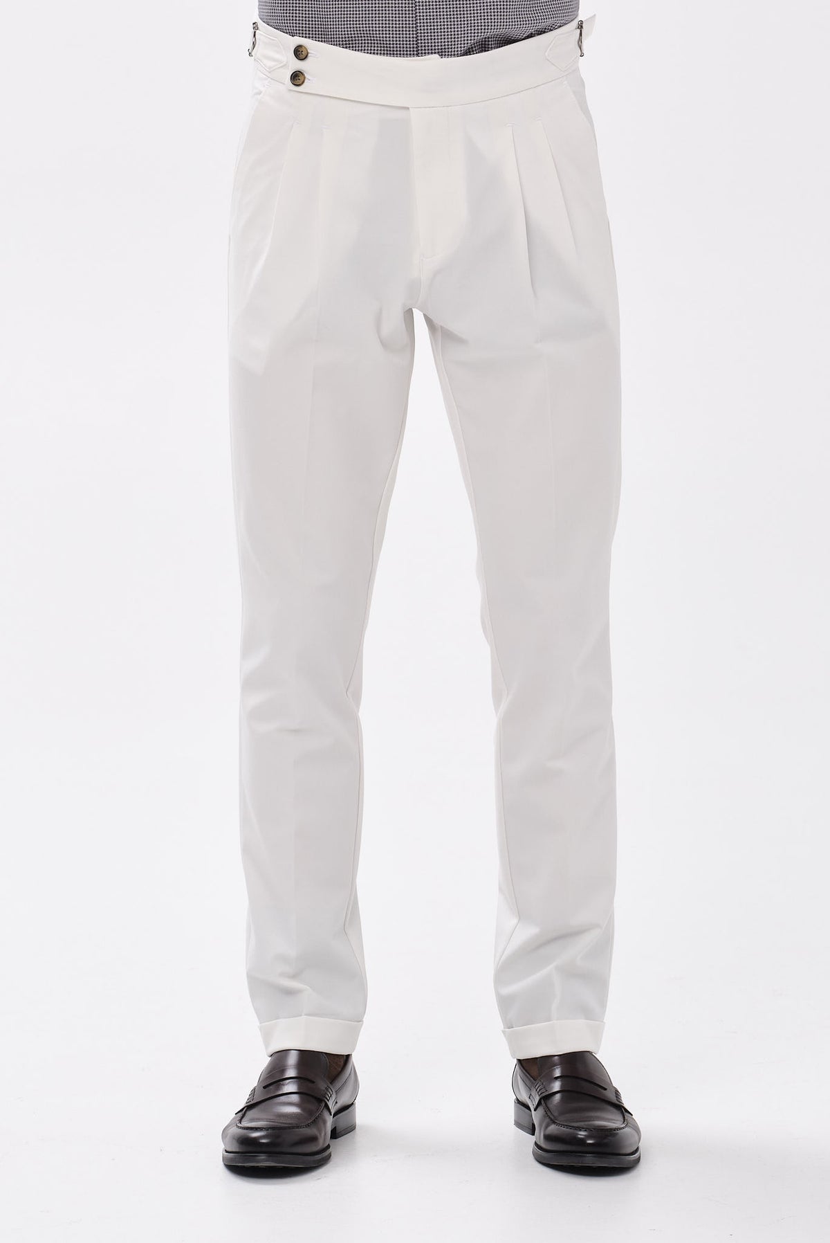 ΑΝΔΡΙΚΟ ΛΕΥΚΟ CHINOS ΠΑΝΤΕΛΟΝΙ PORTOBELLO'S MODERN FIT ΜΕ ΔΙΠΛΗ ΠΙΕΤΑ