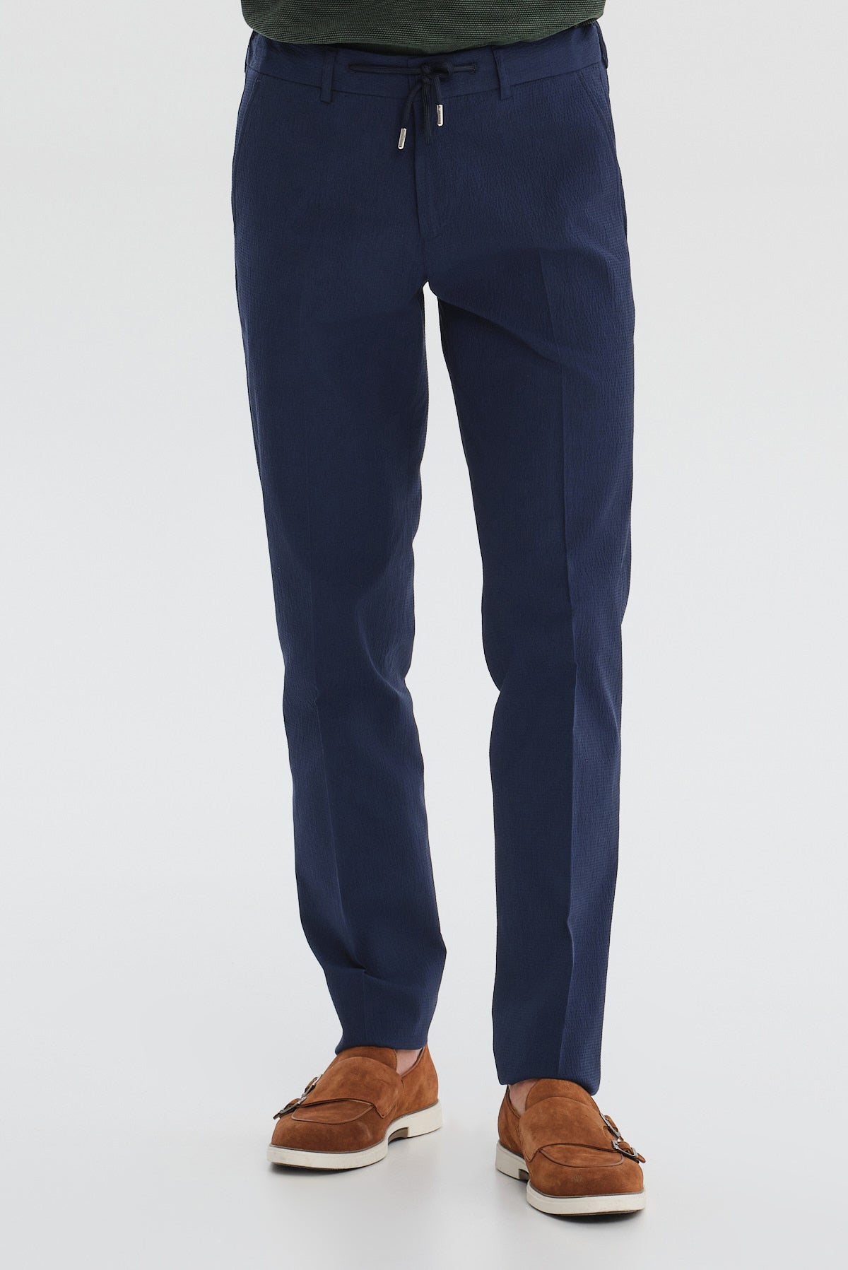 ΑΝΔΡΙΚΟ ΜΠΛΕ ΠΑΝΤΕΛΟΝΙ CHINOS SLIM FIT PORTOBELLO'S ΜΕ ΛΑΣΤΙΧΟ ΚΑΙ ΚΟΡΔΟΝΙ
