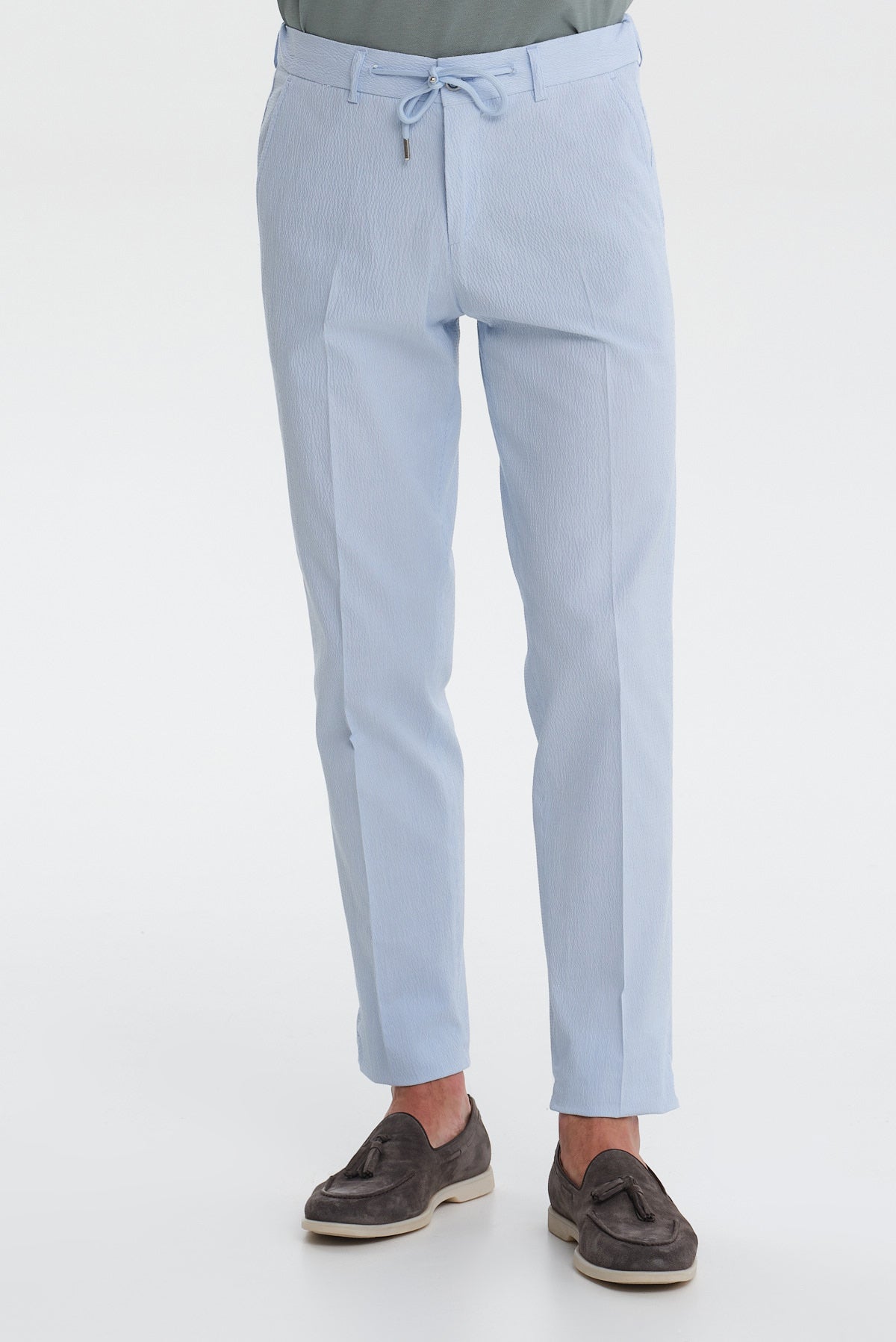 ΑΝΔΡΙΚΟ ΣΙΕΛ ΠΑΝΤΕΛΟΝΙ CHINOS SLIM FIT PORTOBELLO'S ΜΕ ΛΑΣΤΙΧΟ ΚΑΙ ΚΟΡΔΟΝΙ