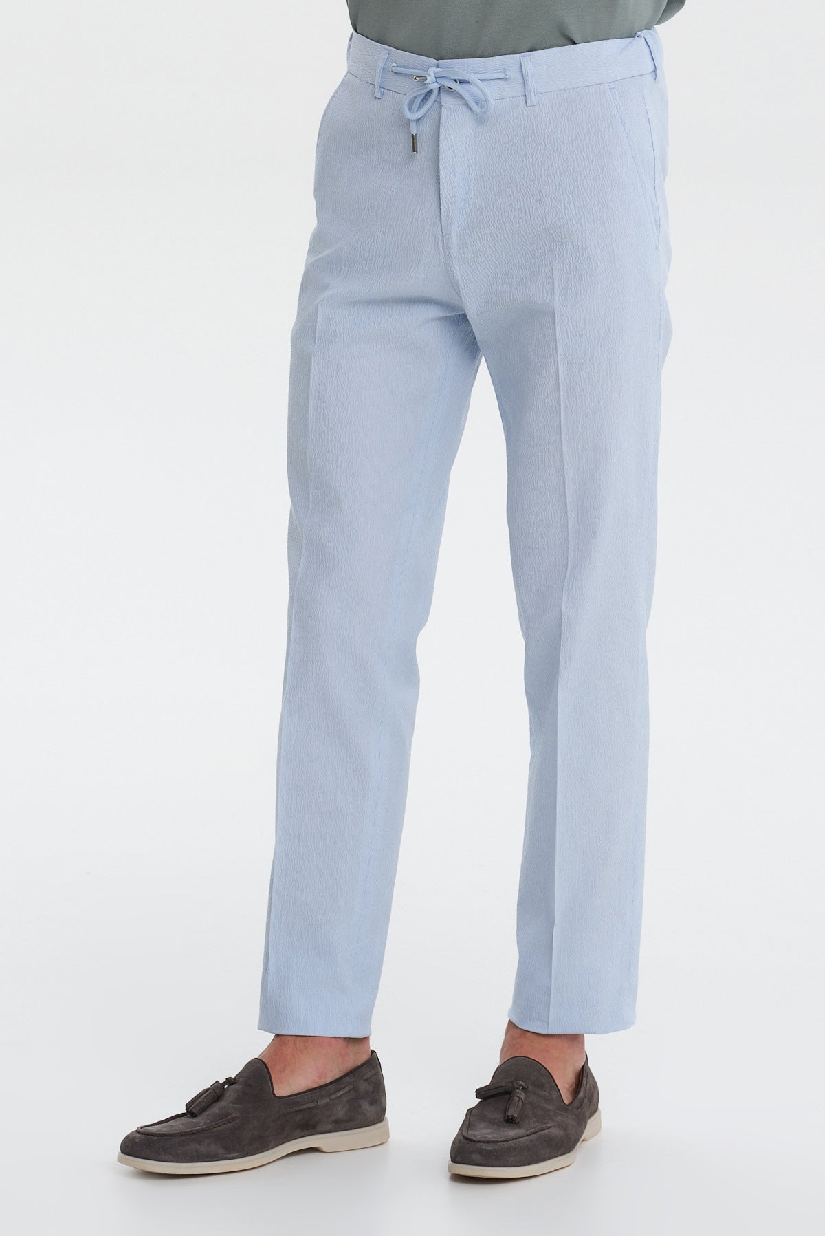 ΑΝΔΡΙΚΟ ΣΙΕΛ ΠΑΝΤΕΛΟΝΙ CHINOS SLIM FIT PORTOBELLO'S ΜΕ ΛΑΣΤΙΧΟ ΚΑΙ ΚΟΡΔΟΝΙ