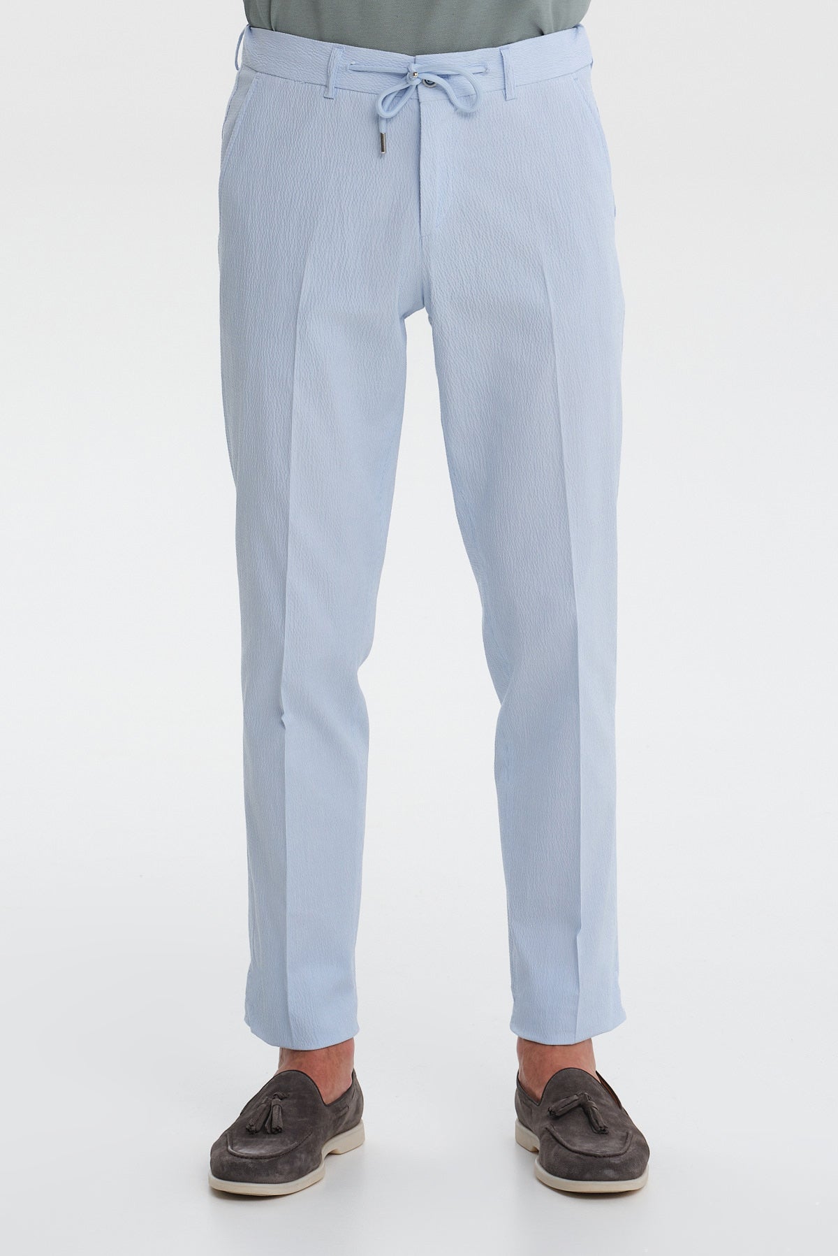 ΑΝΔΡΙΚΟ ΣΙΕΛ ΠΑΝΤΕΛΟΝΙ CHINOS SLIM FIT PORTOBELLO'S ΜΕ ΛΑΣΤΙΧΟ ΚΑΙ ΚΟΡΔΟΝΙ