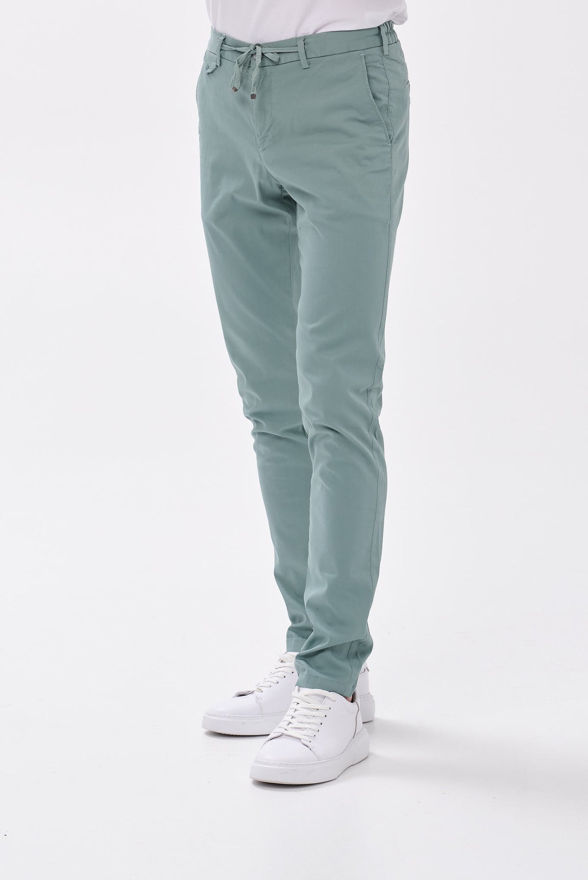 ΑΝΔΡΙΚΟ ΠΑΝΤΕΛΟΝΙ CHINO PORTOBELLO'S ΣΕ ΧΡΩΜΑ ΜΕΝΤΑΣ REGULAR FIT ΜΕ ΚΟΡΔΟΝΙ-ΛΑΣΤΙΧΟ