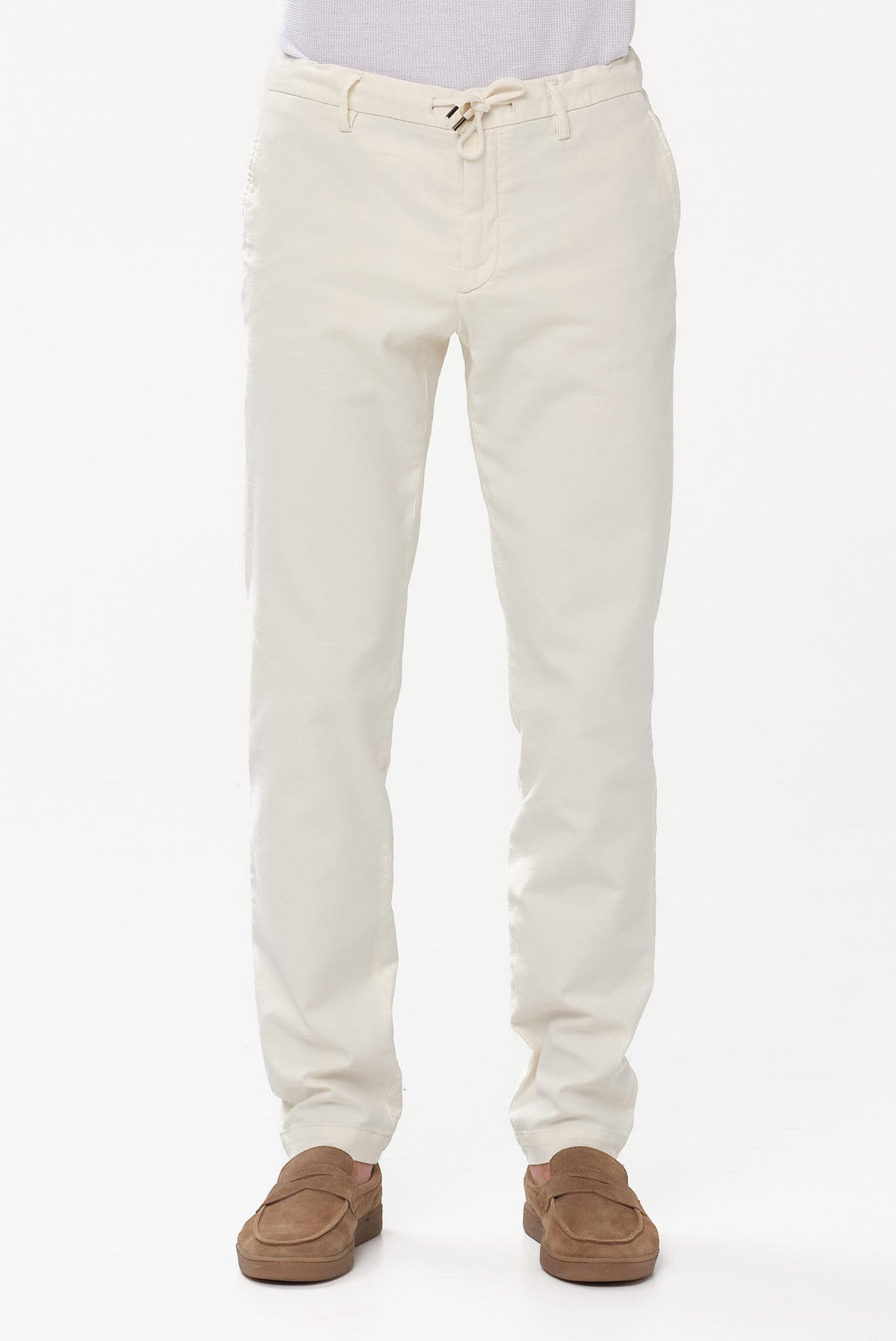 ΑΝΔΡΙΚΟ ΕΚΡΟΥ ΠΑΝΤΕΛΟΝΙ PORTOBELLO'S SLIM FIT ΜΕ ΚΟΡΔΟΝΙ-ΛΑΣΤΙΧΟ