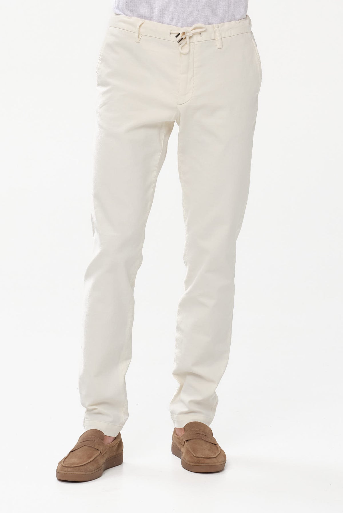 ΑΝΔΡΙΚΟ ΕΚΡΟΥ ΠΑΝΤΕΛΟΝΙ PORTOBELLO'S SLIM FIT ΜΕ ΚΟΡΔΟΝΙ-ΛΑΣΤΙΧΟ