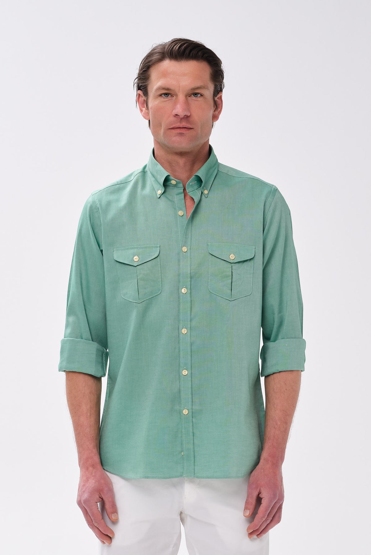 ΑΝΔΡΙΚΟ ΠΡΑΣΙΝΟ ΠΟΥΚΑΜΙΣΟ PORTOBELLO'S ΜΕ BUTTON DOWN ΓΙΑΚΑ REGULAR FIT