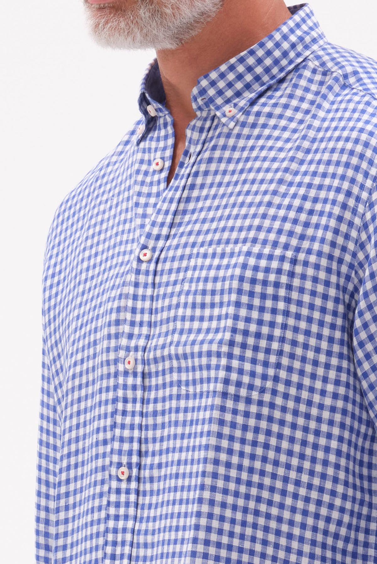 ΑΝΔΡΙΚΟ ΜΠΛΕ ΛΙΝΟ ΚΑΡΟ ΠΟΥΚΑΜΙΣΟ PORTOBELLO'S ΜΕ BUTTON DOWN ΓΙΑΚΑ REGULAR FIT
