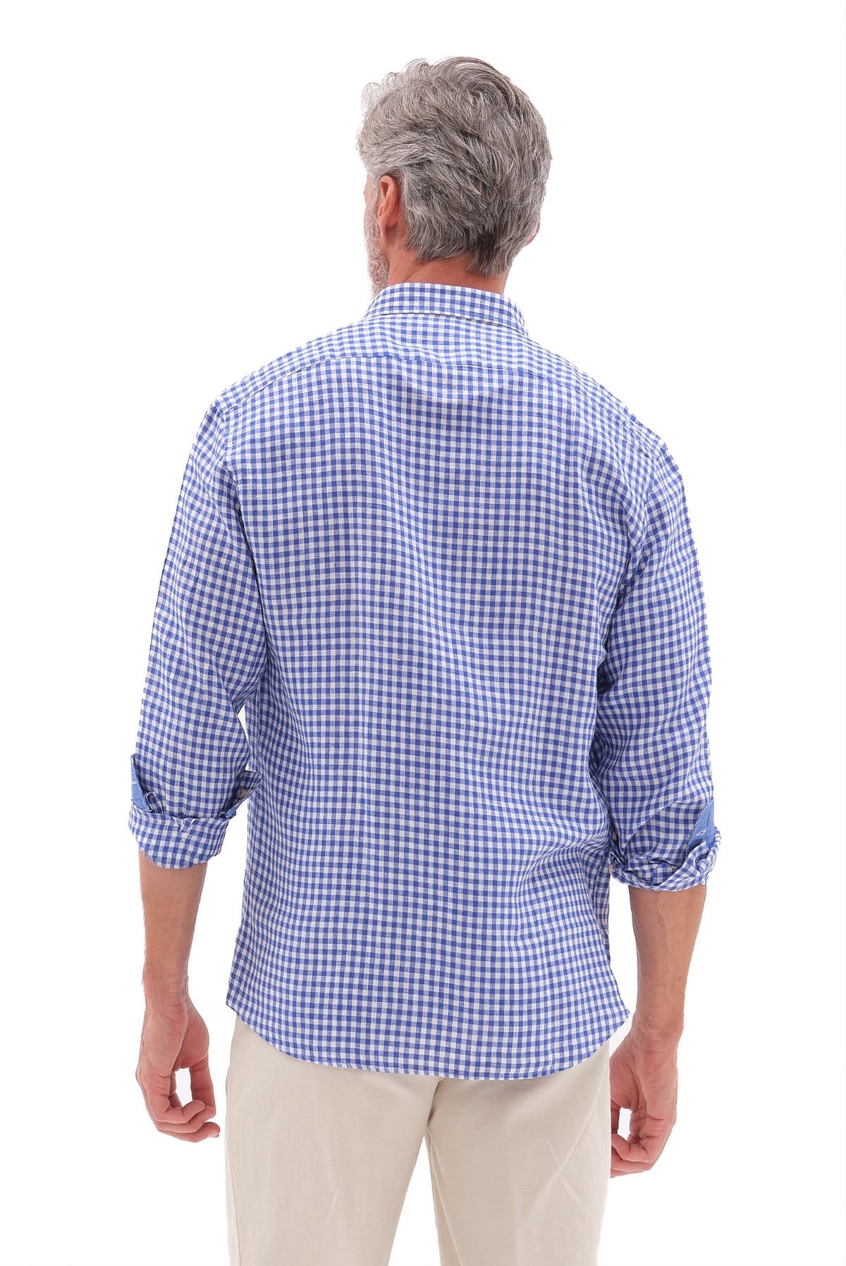 ΑΝΔΡΙΚΟ ΜΠΛΕ ΛΙΝΟ ΚΑΡΟ ΠΟΥΚΑΜΙΣΟ PORTOBELLO'S ΜΕ BUTTON DOWN ΓΙΑΚΑ REGULAR FIT